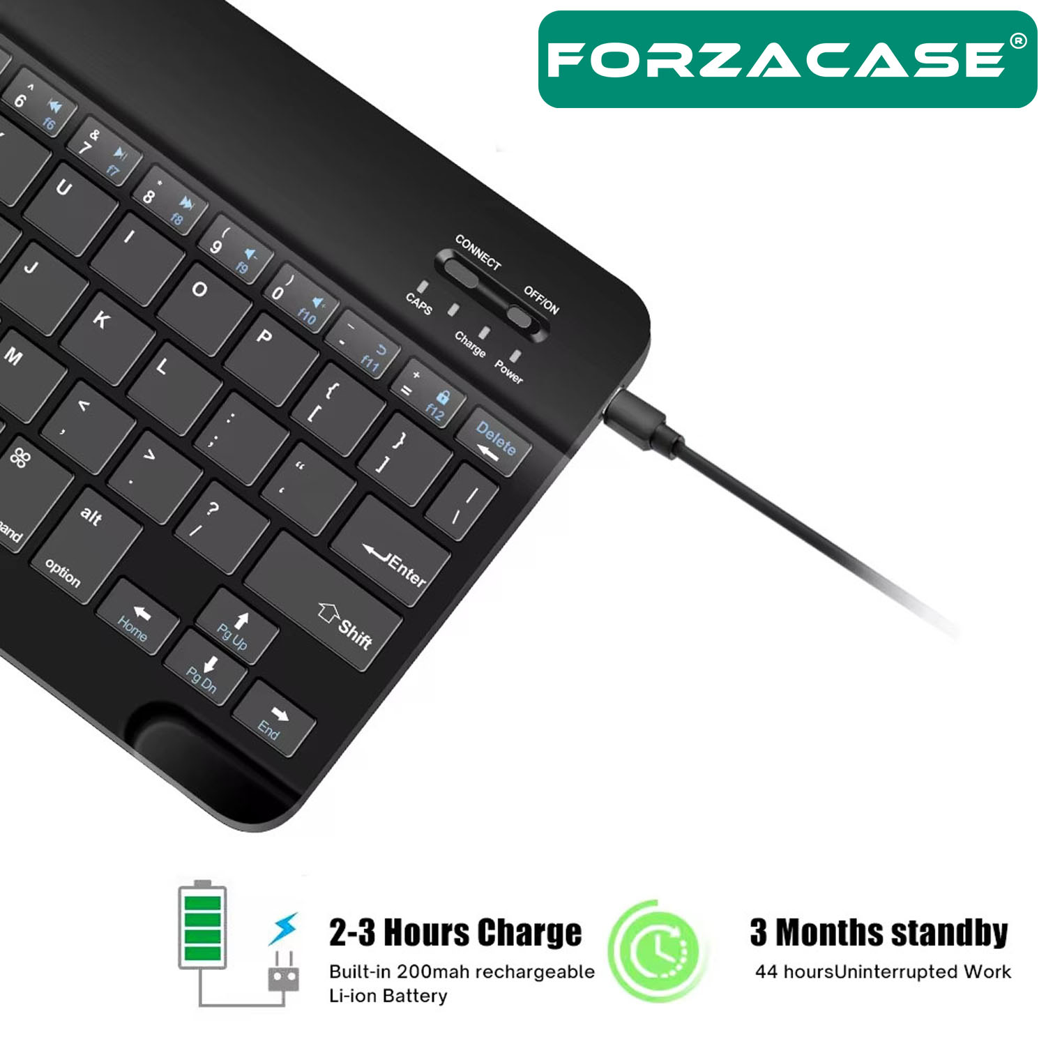 Forzacase%20Tablet%20ve%20Telefonlar%20için%20Şarjlı%20Kare%20Tuşlu%20Bluetooth%20Kablosuz%20Klavye%20-%20FC755