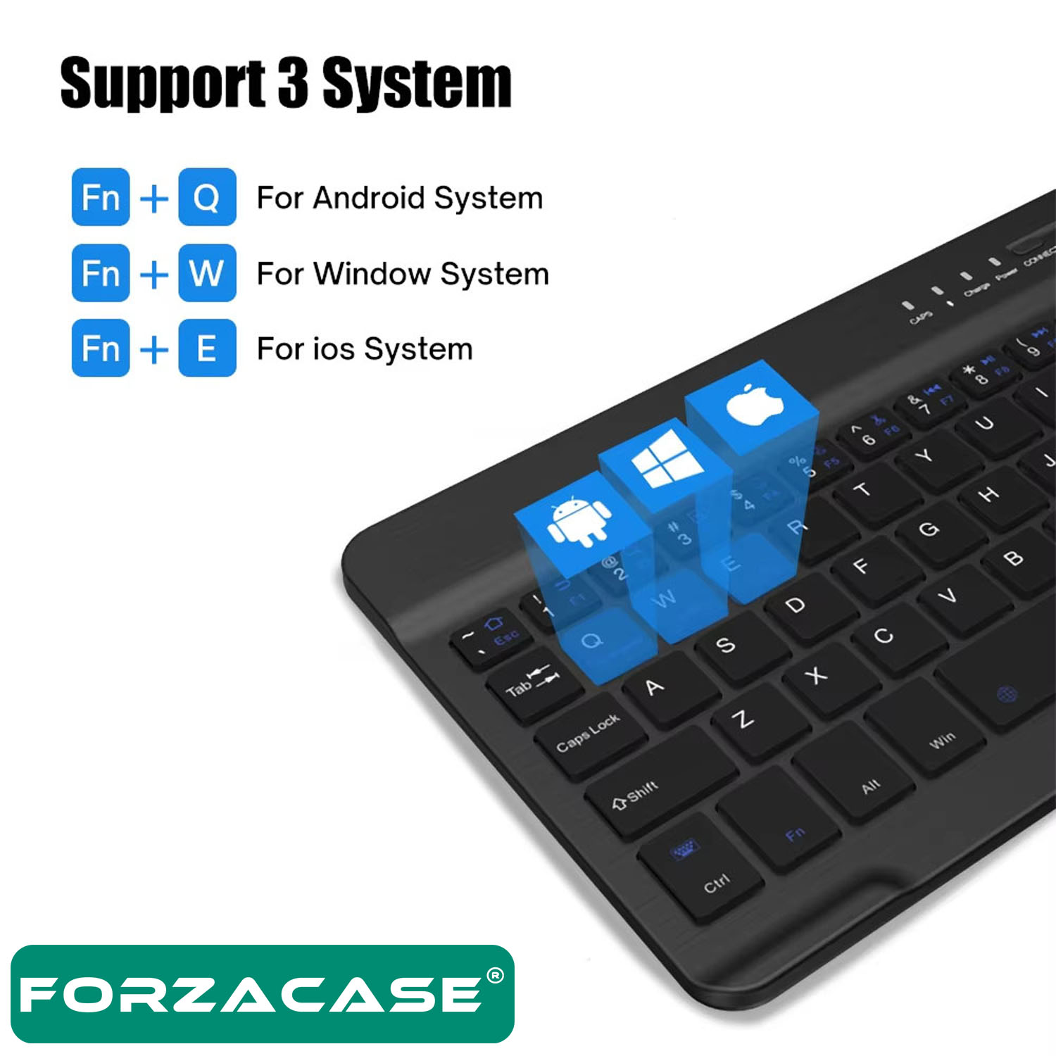 Forzacase%20Tablet%20ve%20Telefonlar%20için%20Şarjlı%20Kare%20Tuşlu%20Bluetooth%20Kablosuz%20Klavye%20-%20FC755