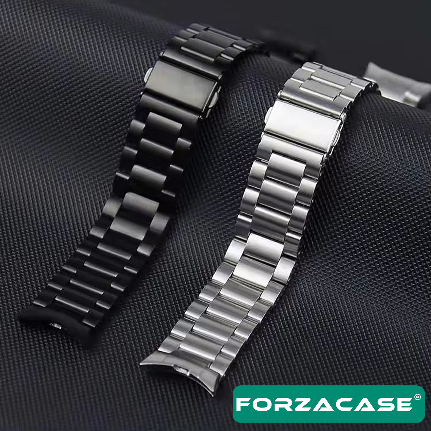 Forzacase%20Samsung%20Galaxy%20Watch%205%2044mm%20ile%20uyumlu%20Metal%20Baklalı%20Kordon%20Kayış%20-%20FC790