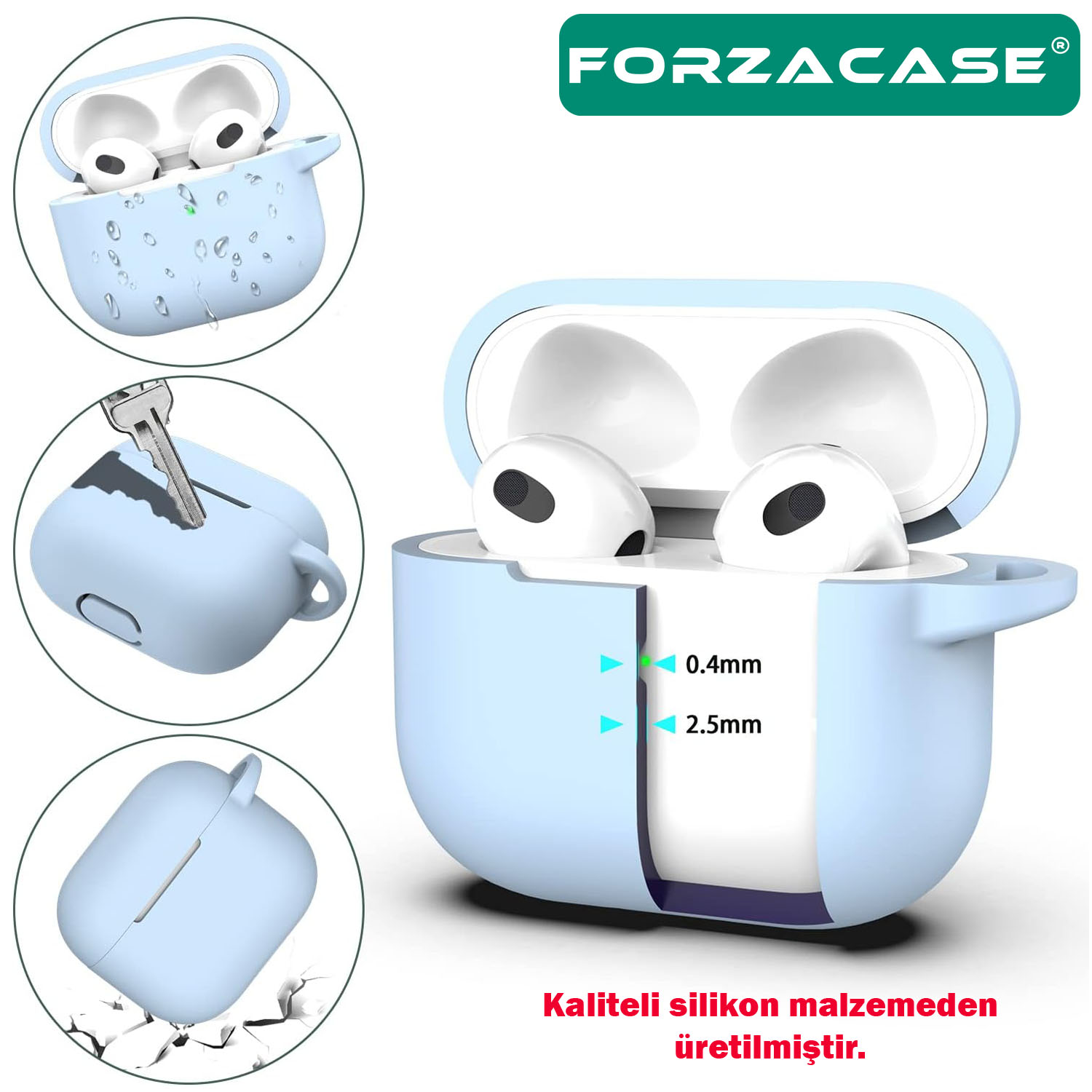 Forzacase%20Airpods%204%20ile%20uyumlu%20Anahtar%20Askılıklı%20Bluetooth%20Kulaklık%20Kılıfı%20-%20FC793