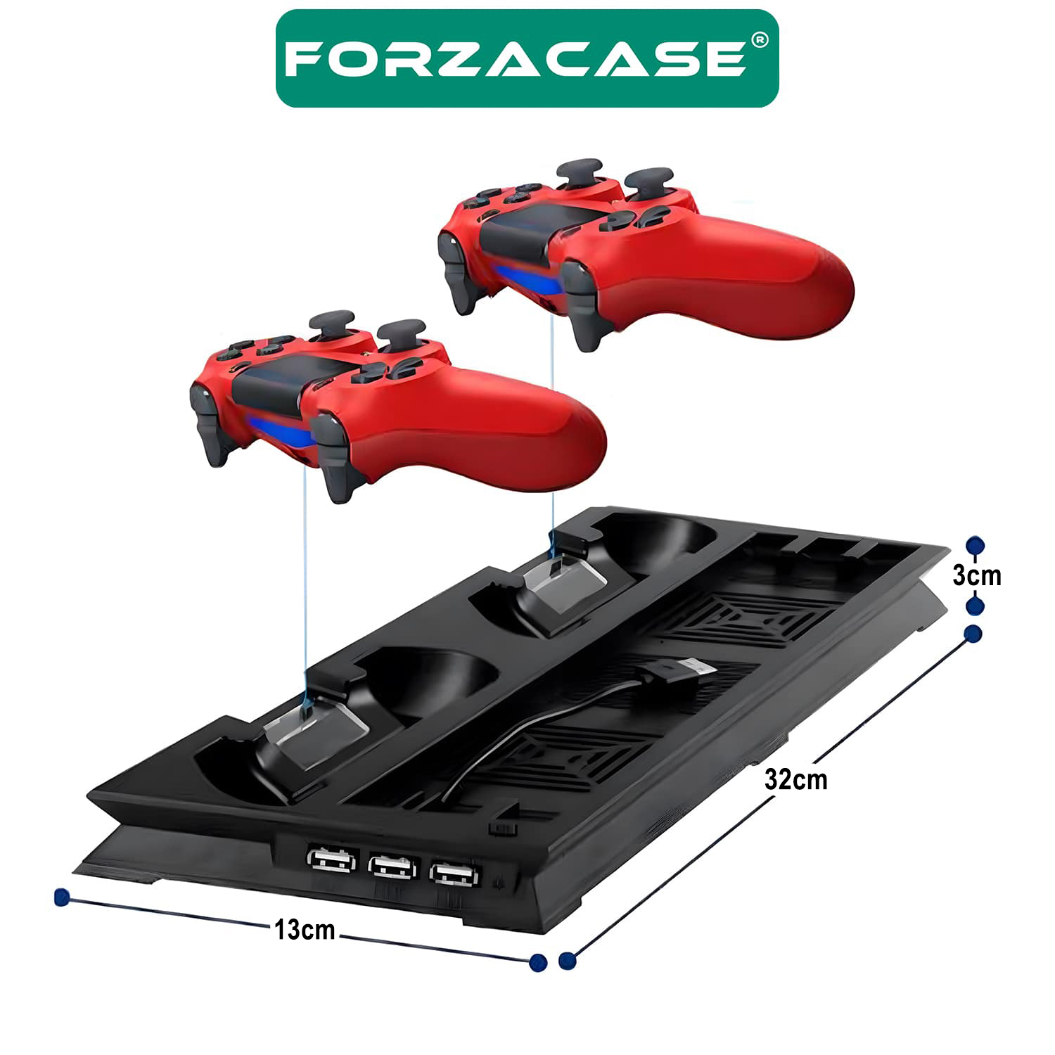 Forzacase%20PS4%20Pro%20uyumlu%20Şarj%20ve%20Soğutucu%20Stand%20-%20FC811