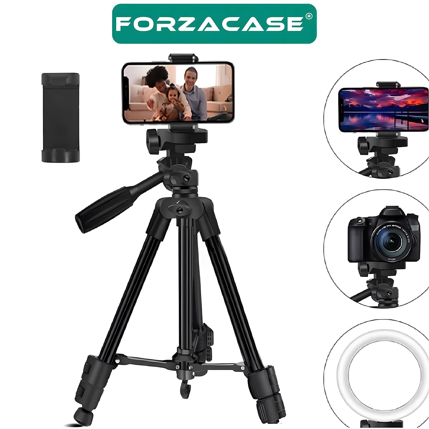 Forzacase%20136%20cm%20Profesyonel%20Kamera%20DSLR%20Telefon%20Tutuculu%20Çantalı%20Tripod%20-%20FC812