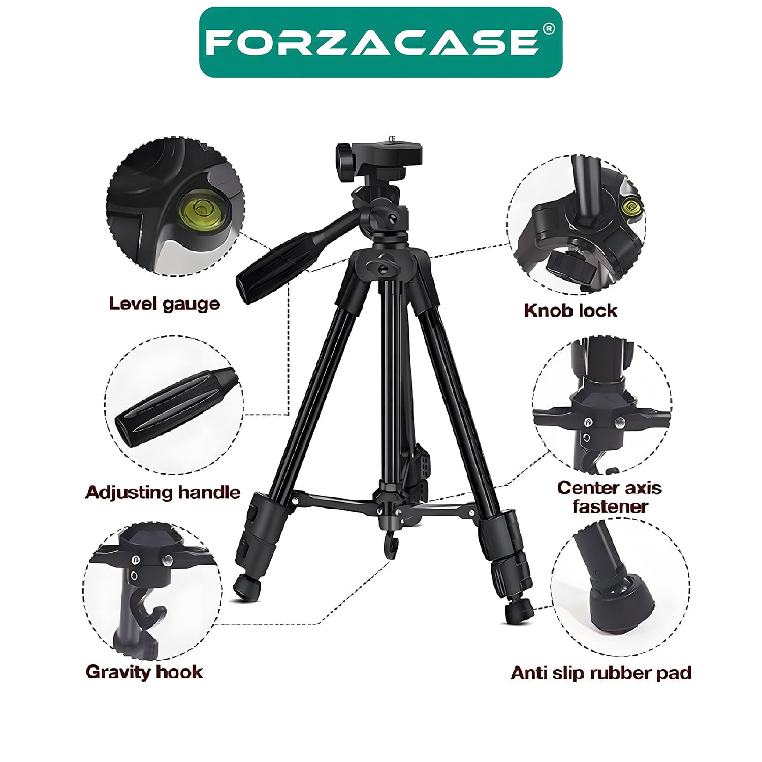 Forzacase%20136%20cm%20Profesyonel%20Kamera%20DSLR%20Telefon%20Tutuculu%20Çantalı%20Tripod%20-%20FC812