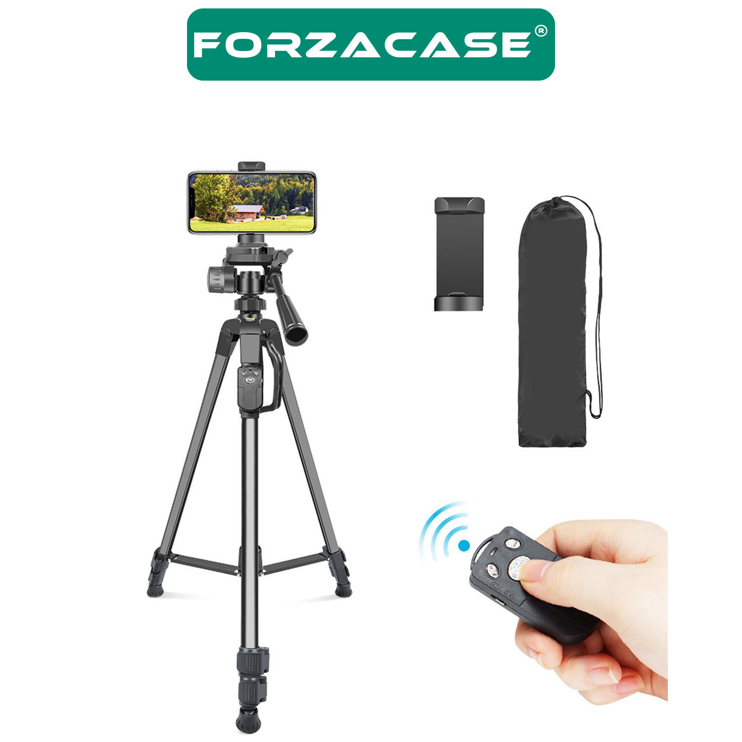 Forzacase%20155%20cm%20Bluetooth%20Kumandalı%20Profesyonel%20Kamera%20DSLR%20Telefon%20Tutuculu%20Çantalı%20Tripod%20-%20FC814