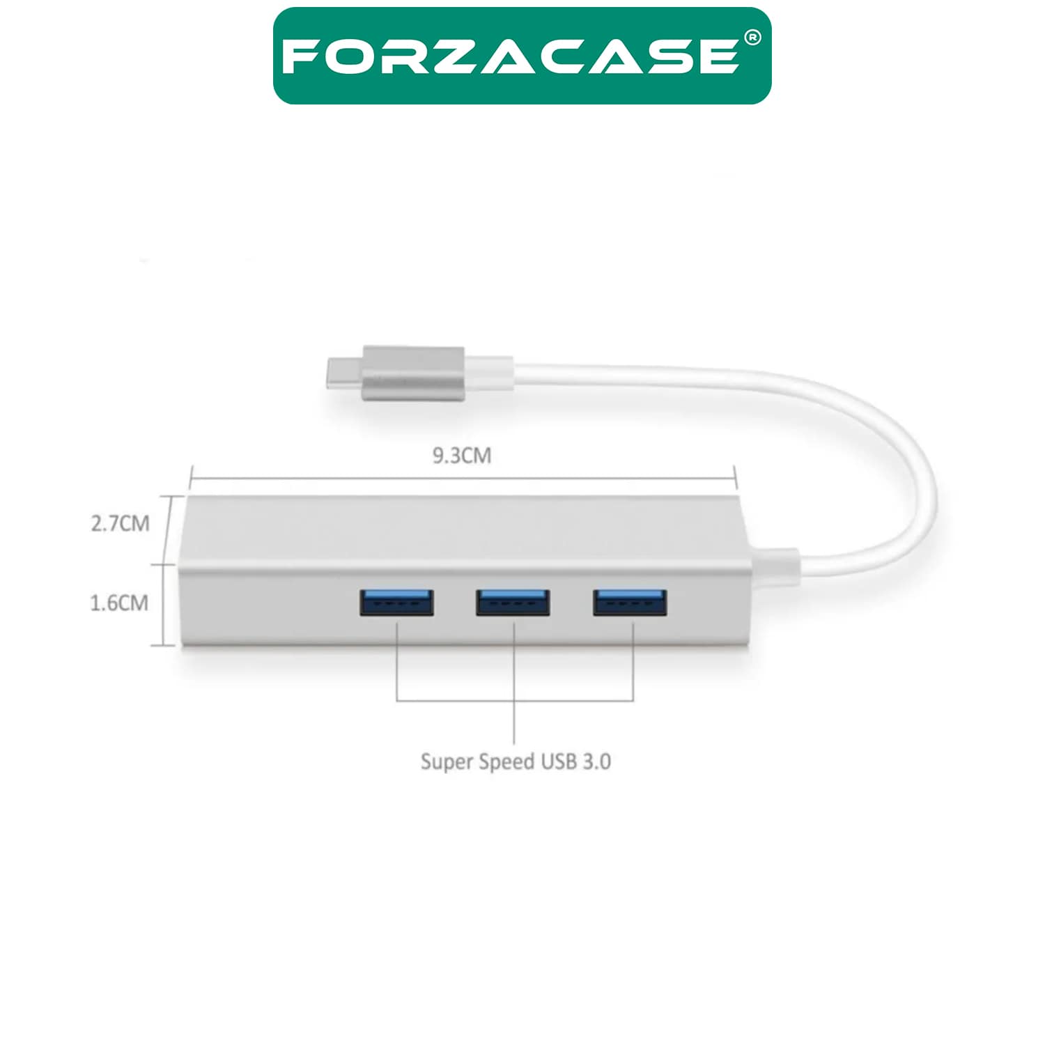 Forzacase%20Notebook%20Macbook%20için%20Type-C%20Ethernet%203%20Port%20USB%203.0%20Çevirici%20Hub%20Adaptör%20-%20FC823