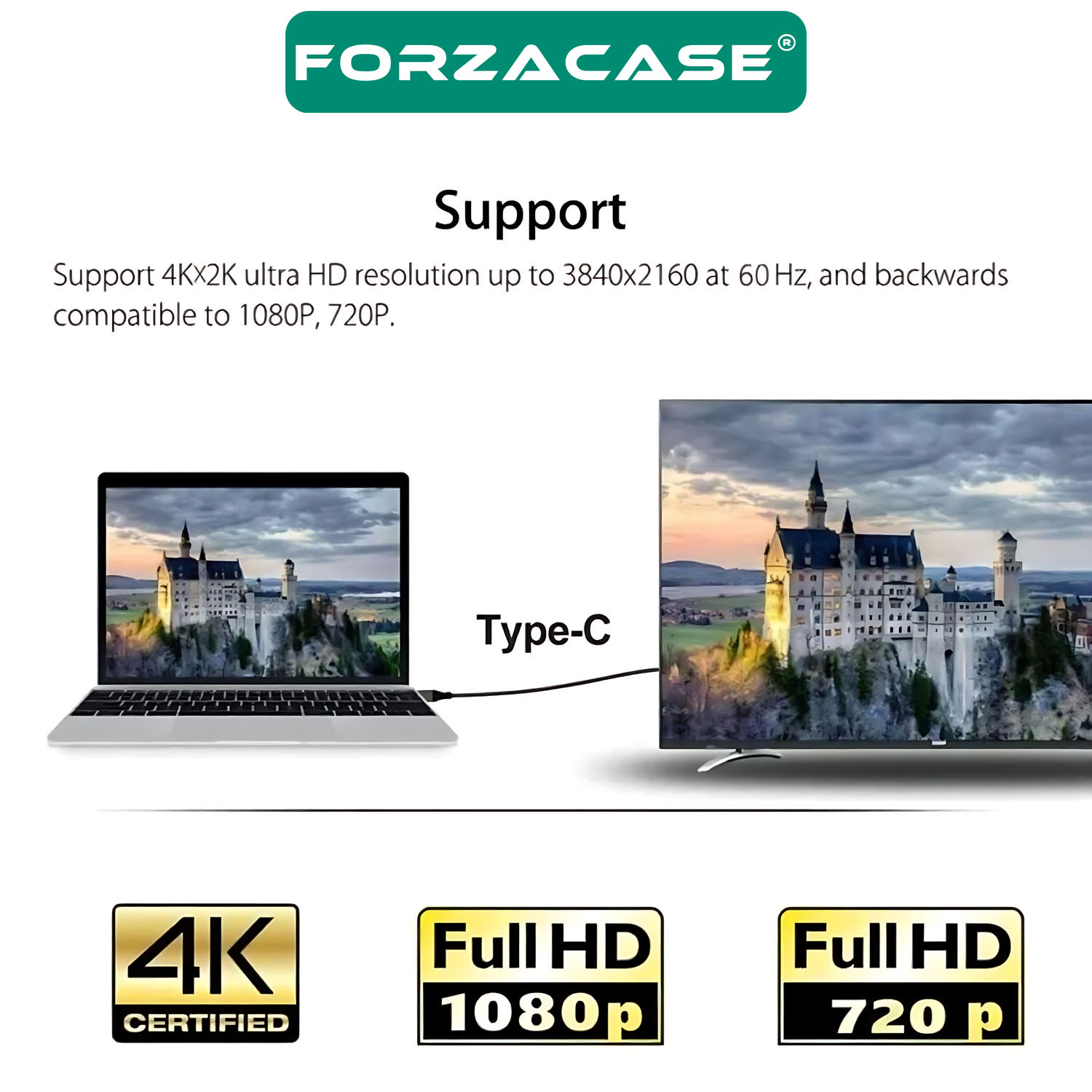 Forzacase%20Type-C%204K%20Ultra%20Full%20HD%2060Hz%20HDTV%20Görüntü%20Aktarım%20Kablosu%20Macbook%20Telefon%20uyumlu%20-%20FC832