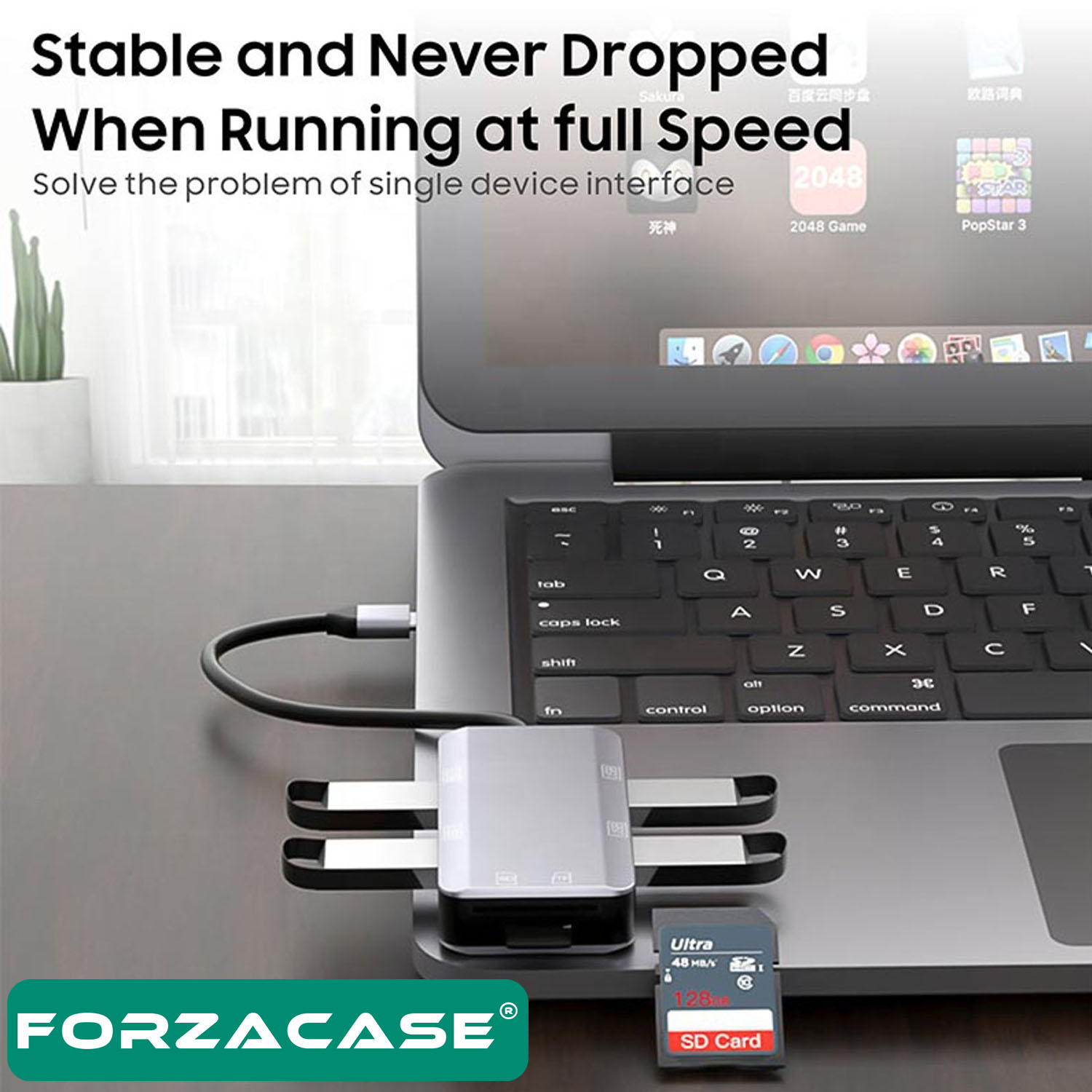 Forzacase%206in1%20USB%203.1%20Type-C%204%20Port%20USB%20Çoklayıcı%20OTG%20SD%20Kart%20Okuyucu%20Mac%20iPhone%2015%2016%20Uyumlu%20FC833