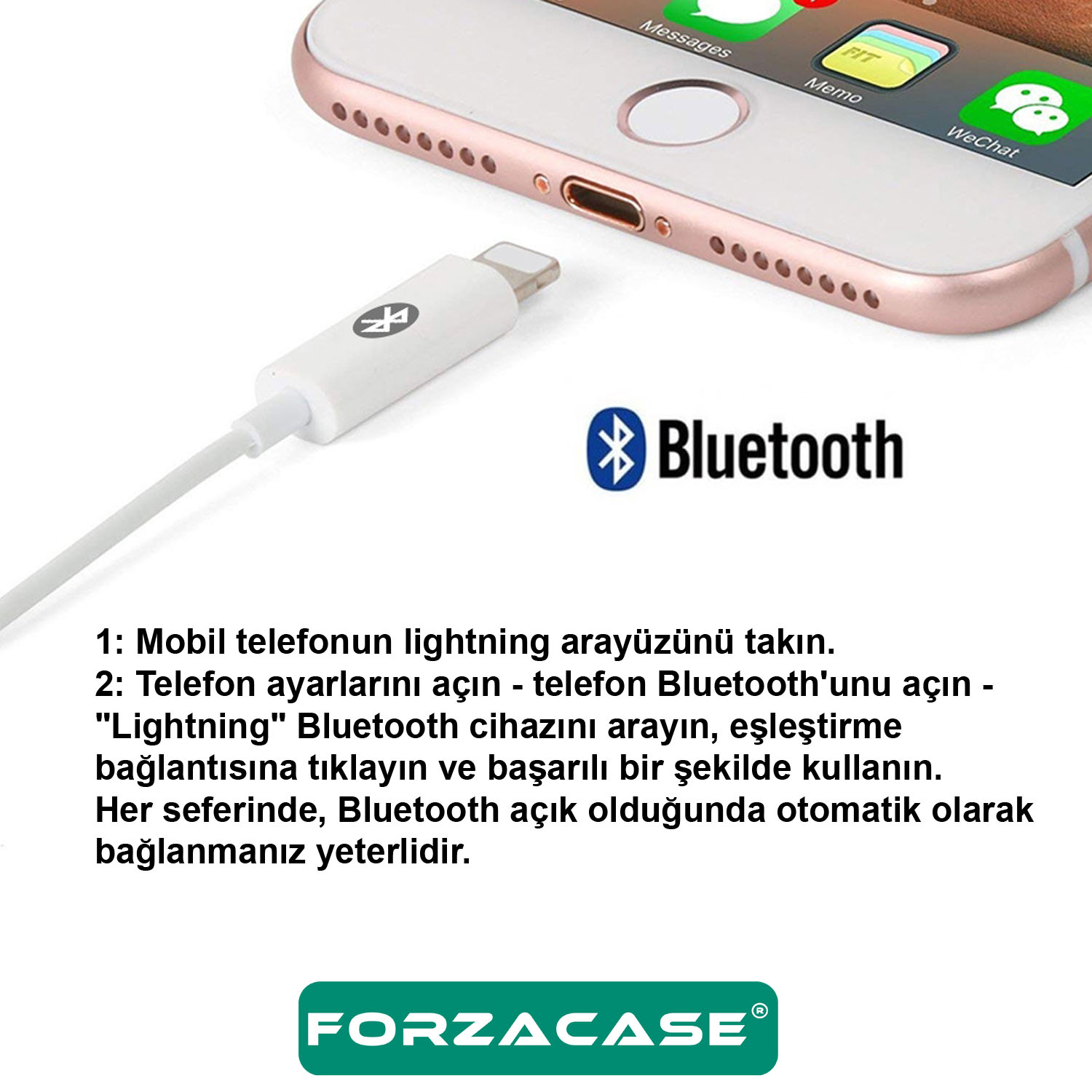 Forzacase%20iPhone%20Telefonlar%20ile%20uyumlu%20Kontrol%20Tuşlu%20Lightning%20Şarj%20ve%203.5mm%20Kulaklık%20Çevirici%20FC846