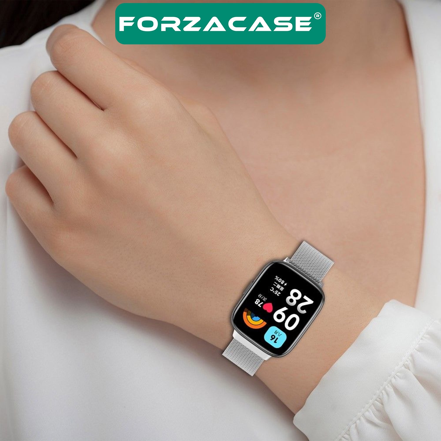 Forzacase%20Xiaomi%20Redmi%20Watch%203%20Active%20ile%20uyumlu%20Metal%20Mıknatıslı%20Kordon%20Kayış%20-%20FC850