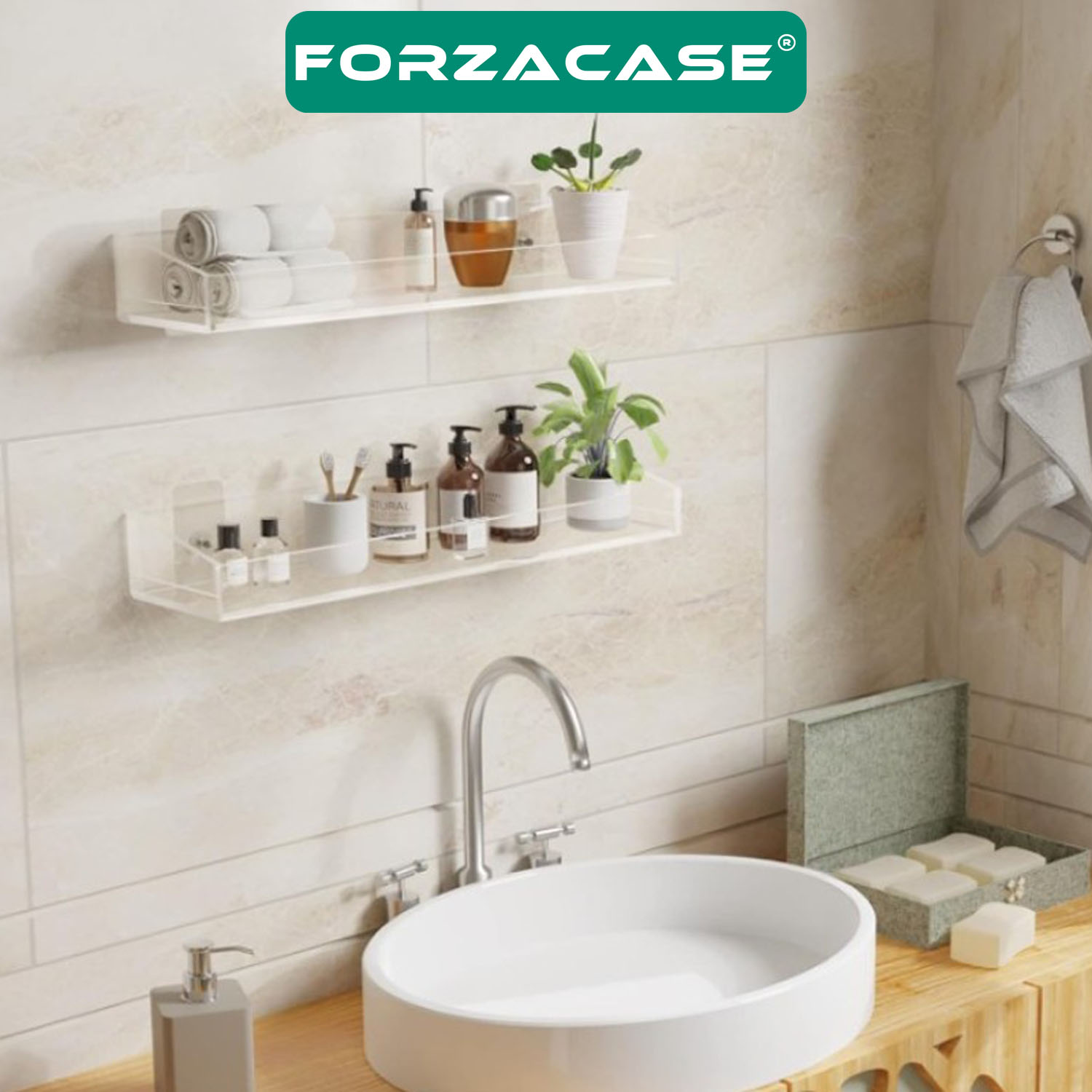 Forzacase%202%20Adet%20Yapışkan%20Monteli%20Şık%20ve%20Minimalist%20Tasarımlı%20Akrilik%20Şeffaf%20Duvar%20Banyo%20Mutfak%20Rafı%20FC857