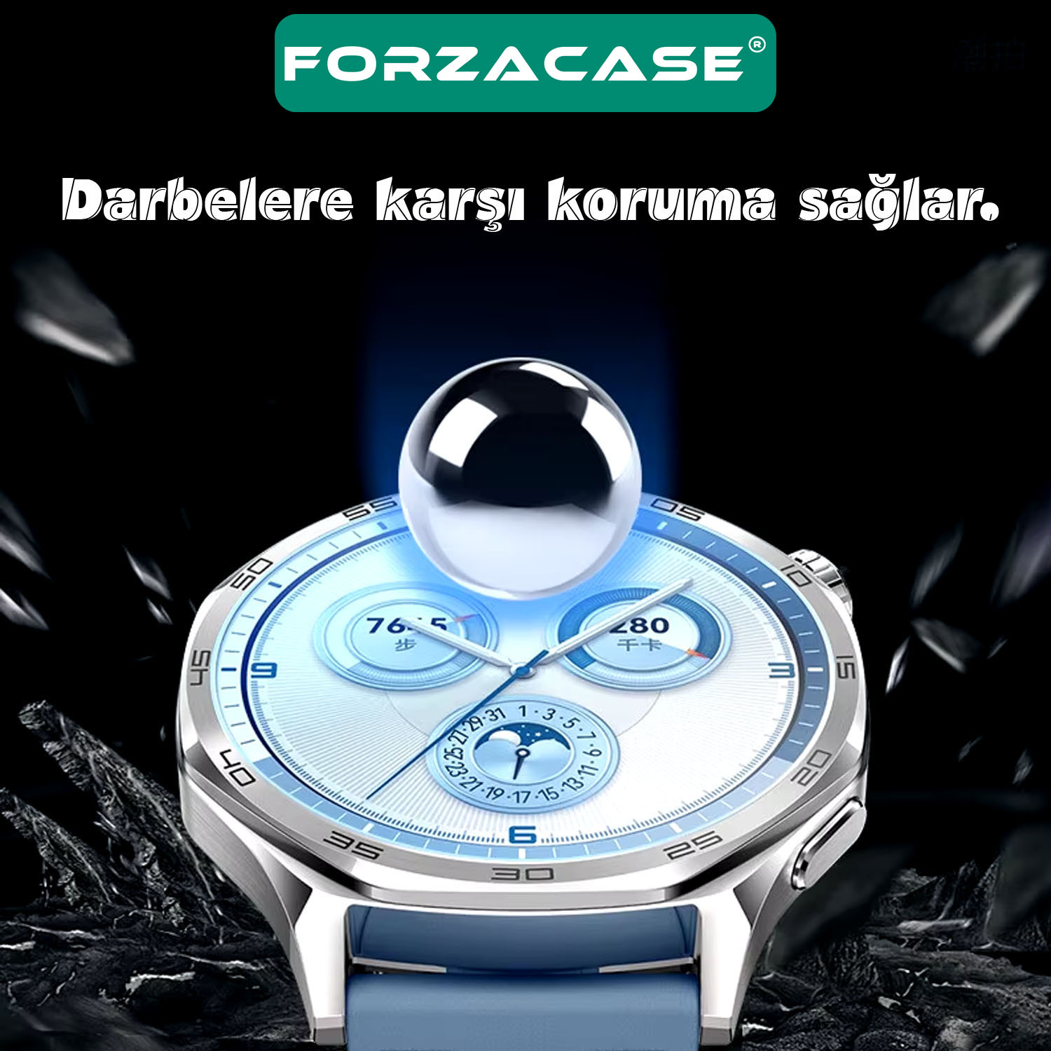 Forzacase%20Huawei%20Watch%20GT5%20Pro%2046mm%20ile%20uyumlu%20Temperli%20Kırılmaz%20Cam%20Ekran%20Koruyucu%20-%20FC861