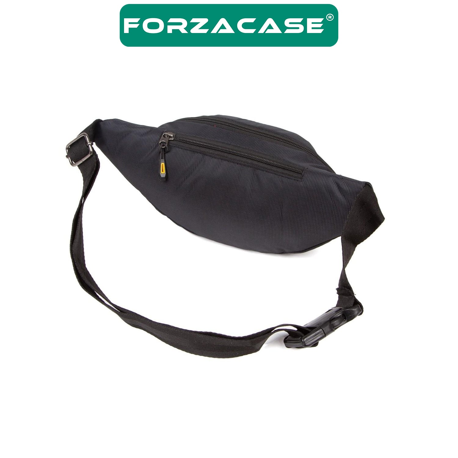 Forzacase%20Unisex%20Siyah%20Su%20Geçirmez%20Kulaklık%20Çıkışlı%204%20Bölmeli%20Bel%20Ve%20Omuz%20Çantası%20-%20FC862