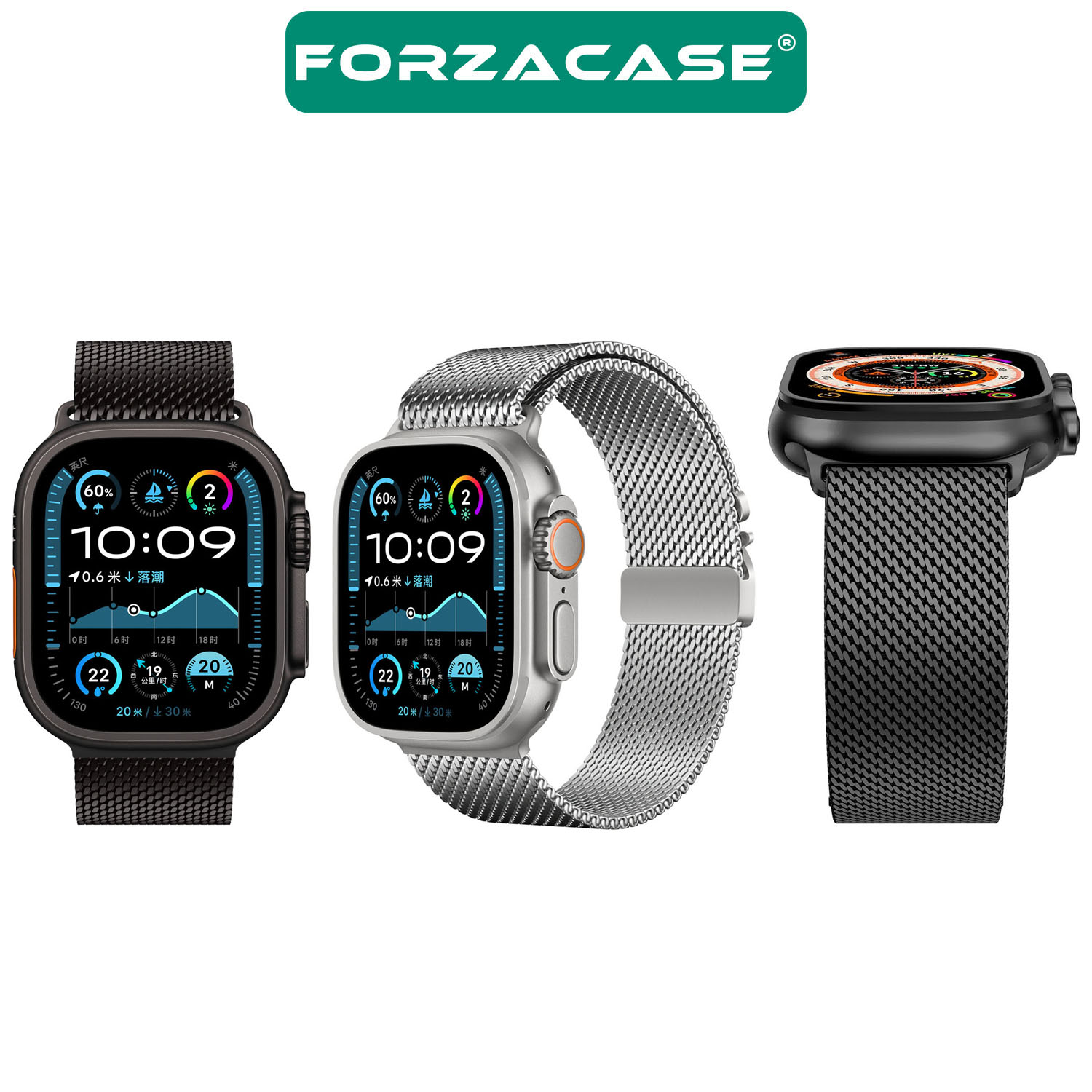 Forzacase%20Apple%20Watch%2010%20Series%2046mm%20ile%20uyumlu%20Mekanizmalı%20Metal%20Hasır%20Kordon%20Kayış%20-%20FC864