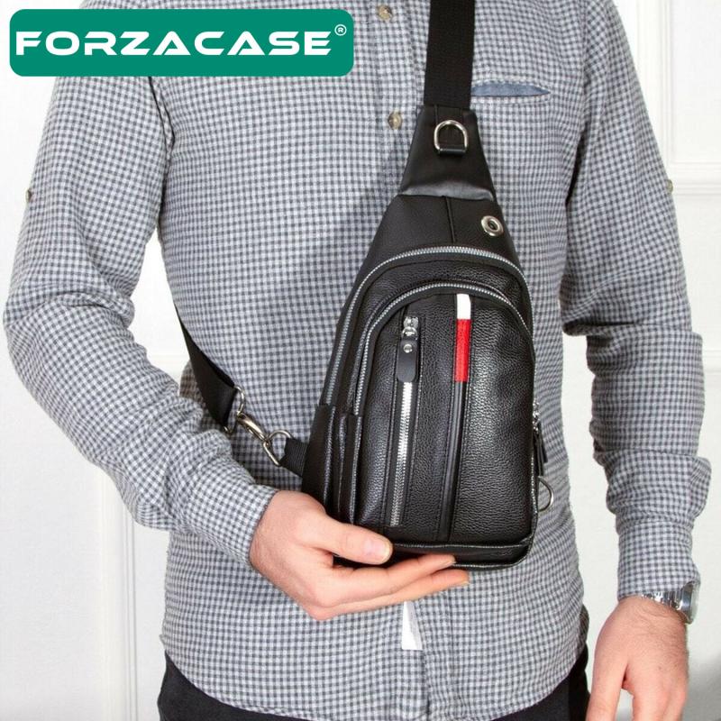 Forzacase%20Unisex%20Su%20Geçirmez%20Kulaklık%20Çıkışlı%202%20Bölmeli%20Suni%20Deri%20Çapraz%20Göğüs%20ve%20Sırt%20Çantası%20FC869