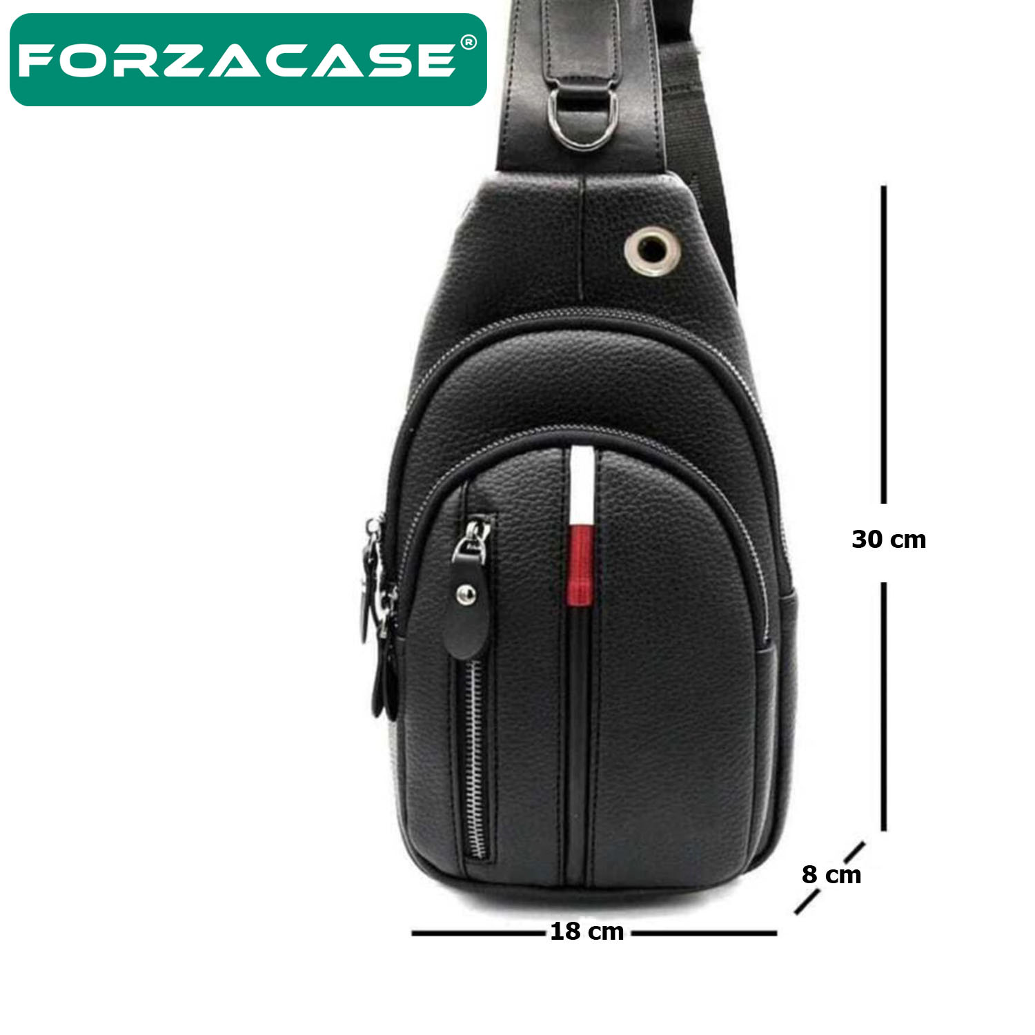 Forzacase%20Unisex%20Su%20Geçirmez%20Kulaklık%20Çıkışlı%202%20Bölmeli%20Suni%20Deri%20Çapraz%20Göğüs%20ve%20Sırt%20Çantası%20FC869