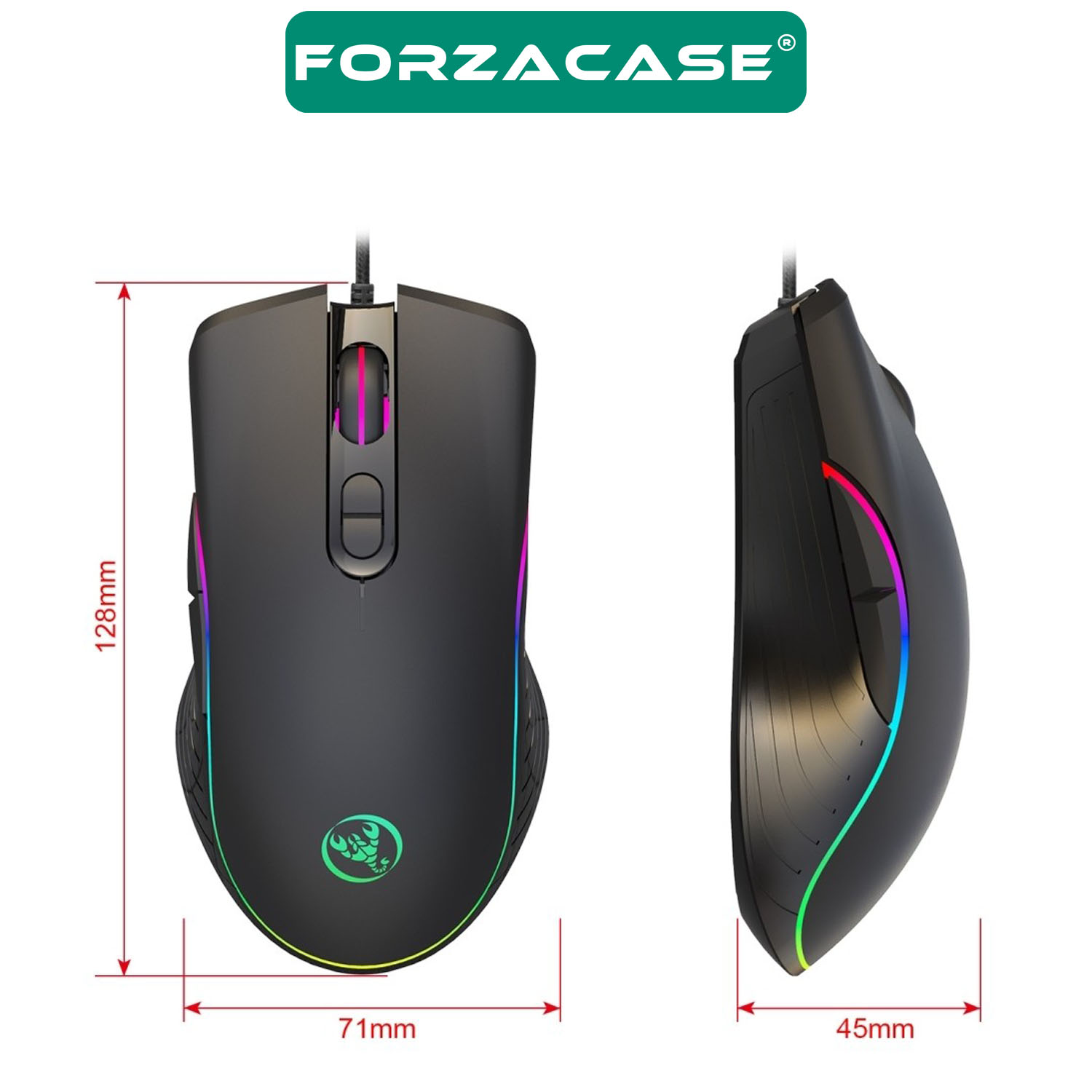 Forzacase%20RGB%20Işıklı%20Örgü%20Kablolu%207200%20DPI%20Makrolu%207%20Tuş%20Gaming%20Oyuncu%20Mouse%20-%20FC872