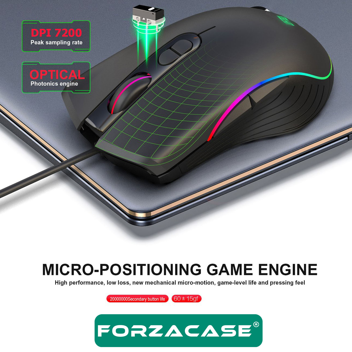 Forzacase%20RGB%20Işıklı%20Örgü%20Kablolu%207200%20DPI%20Makrolu%207%20Tuş%20Gaming%20Oyuncu%20Mouse%20-%20FC872