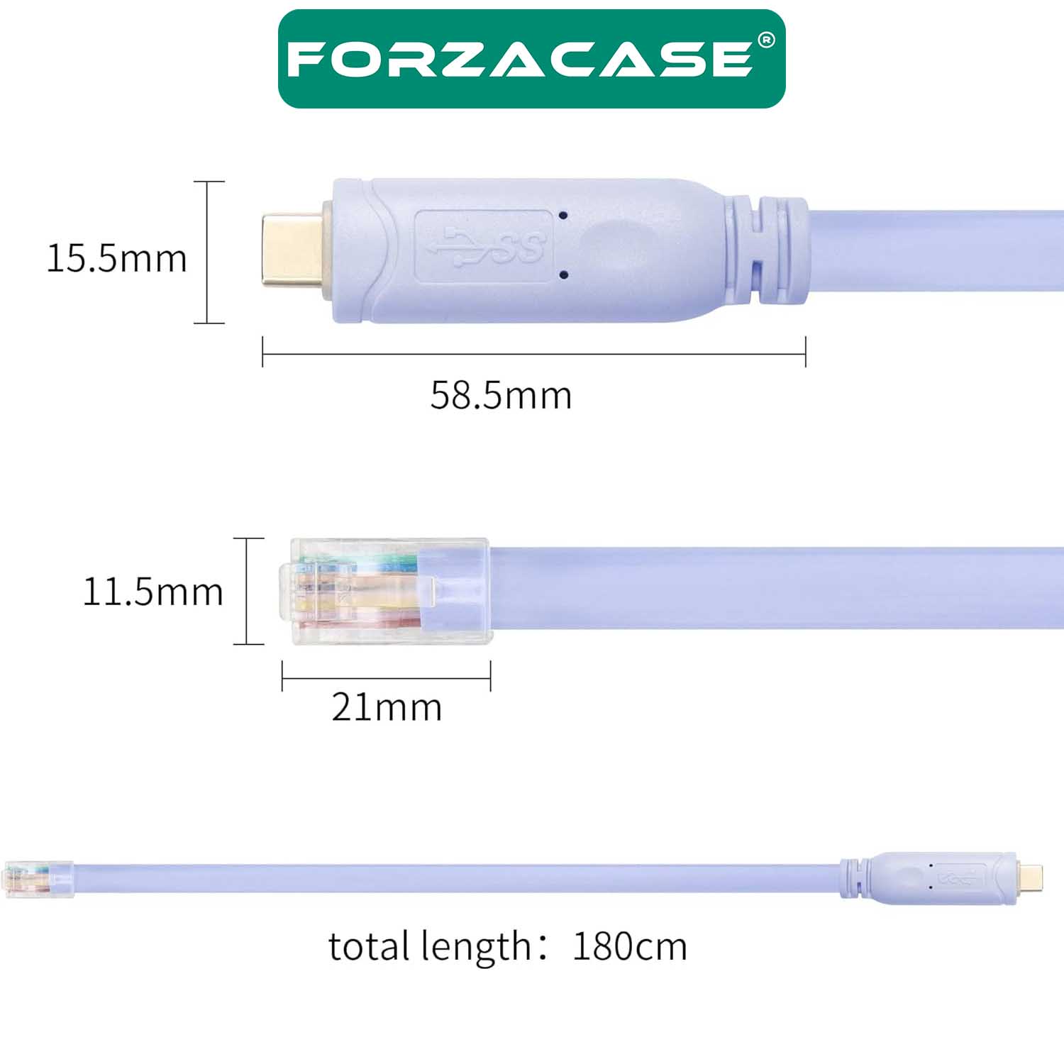 Forzacase%201.8mt%20Type-C%20Cisco%20Seri%20Yönlendirici%20USB’den%20RJ45’e%20Çeviren%20Konsol%20Kablosu%20Mavi%20-%20FC882