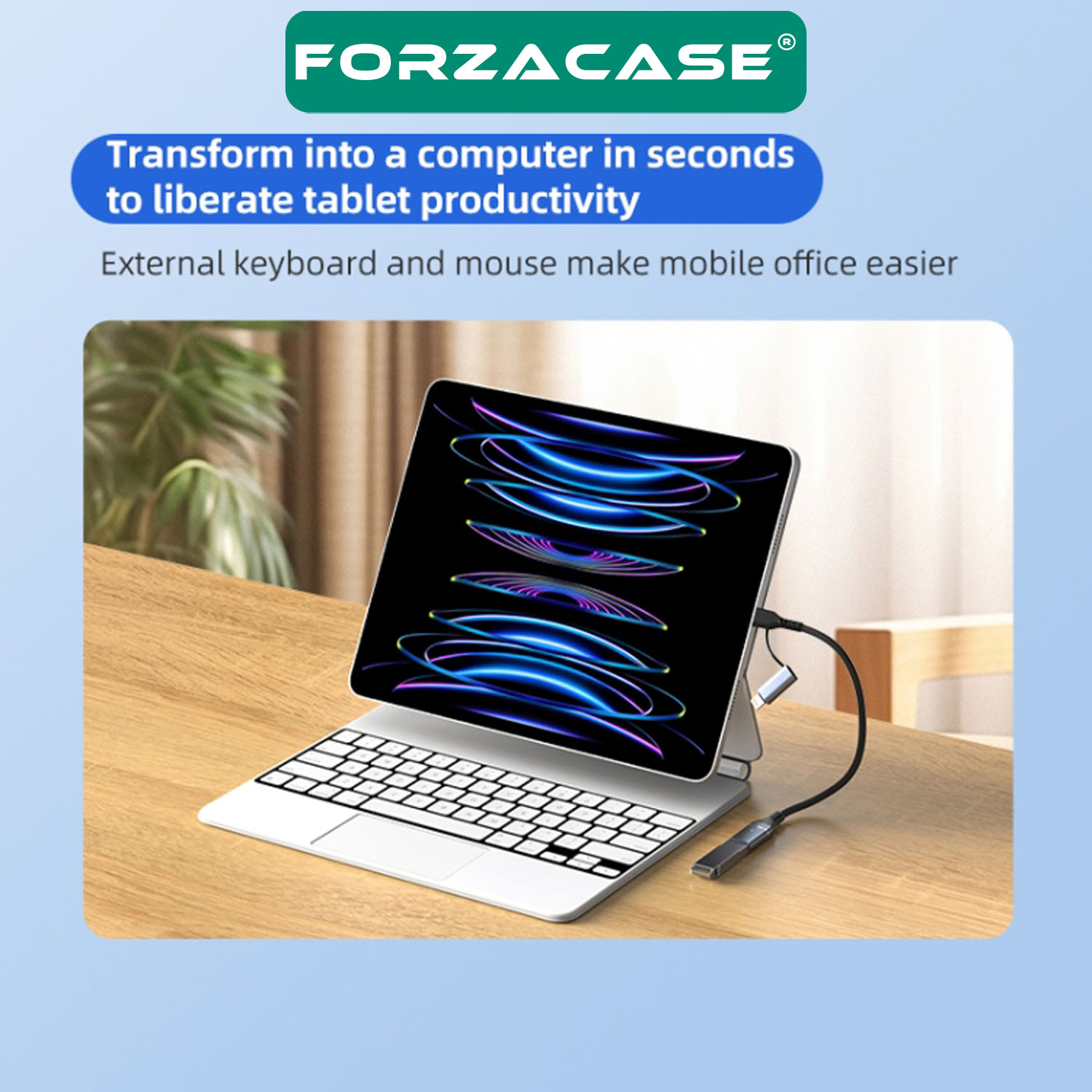 Forzacase%202in1%20Multi%20Giriş%20Type-C%20ve%20Lightning%20Girişli%20USB%203.0%20OTG%20Adaptörü%20-%20FC899