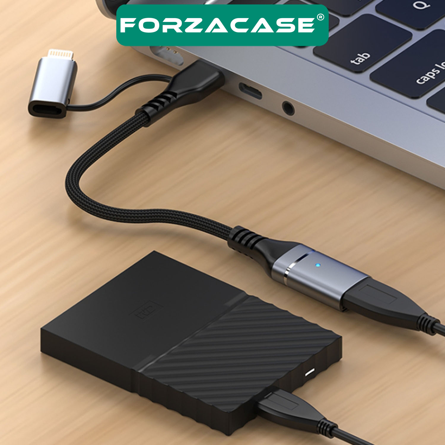 Forzacase%202in1%20Multi%20Giriş%20Type-C%20ve%20Lightning%20Girişli%20USB%203.0%20OTG%20Adaptörü%20-%20FC899