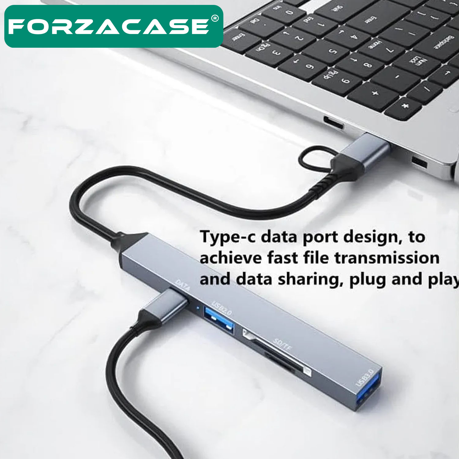 Forzacase%20Type-C%20/%20USB%20Multi%20Giriş%20Kart%20Okuyucu%20Çevirici%20SD/TF%20USB%203.0/2.0%205Gbps%20Veri%20Aktarımı%20FC901