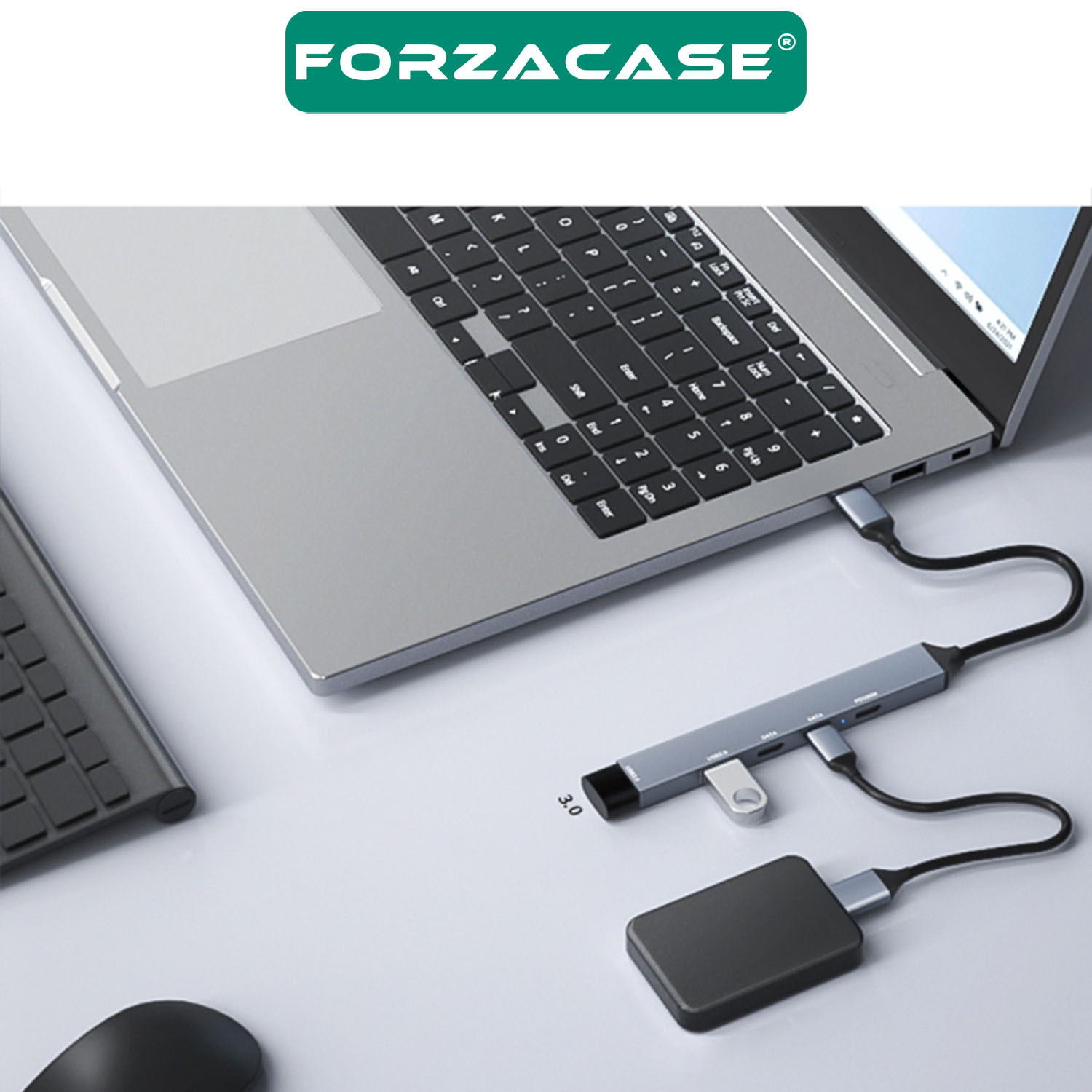 Forzacase%205in1%20Type-C%20to%20USB%203.0%20PD%20Çoklayıcı%20100W%20Şarj%20Adaptörü%20USB-C%20Çoklayıcı%20Çevirici%20-%20FC902