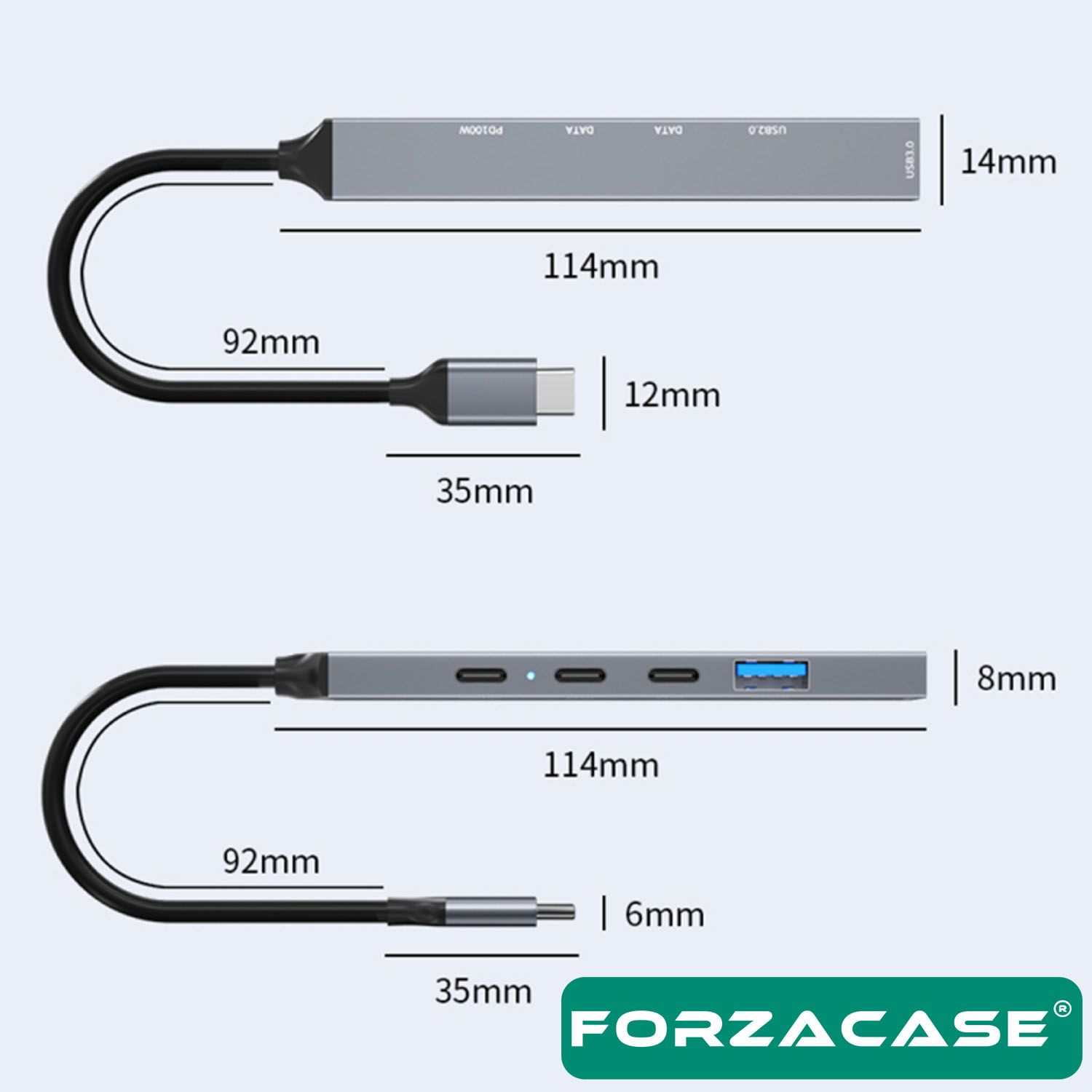 Forzacase%205in1%20Type-C%20to%20USB%203.0%20PD%20Çoklayıcı%20100W%20Şarj%20Adaptörü%20USB-C%20Çoklayıcı%20Çevirici%20-%20FC902