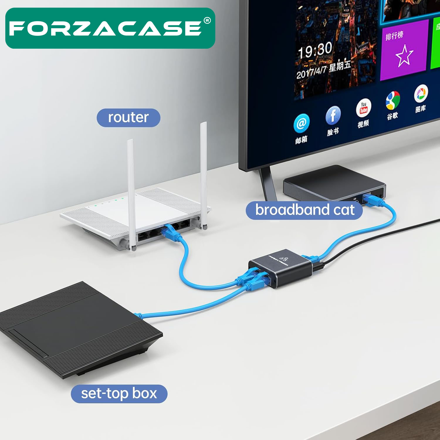 Forzacase%20RJ45%20Ethernet%20Çoklayıcı%20Splitter%20100/1000%20Mbps%202in1%20Switch%20Çoklayıcı%201%20Giriş%202%20Çıkış%20FC903