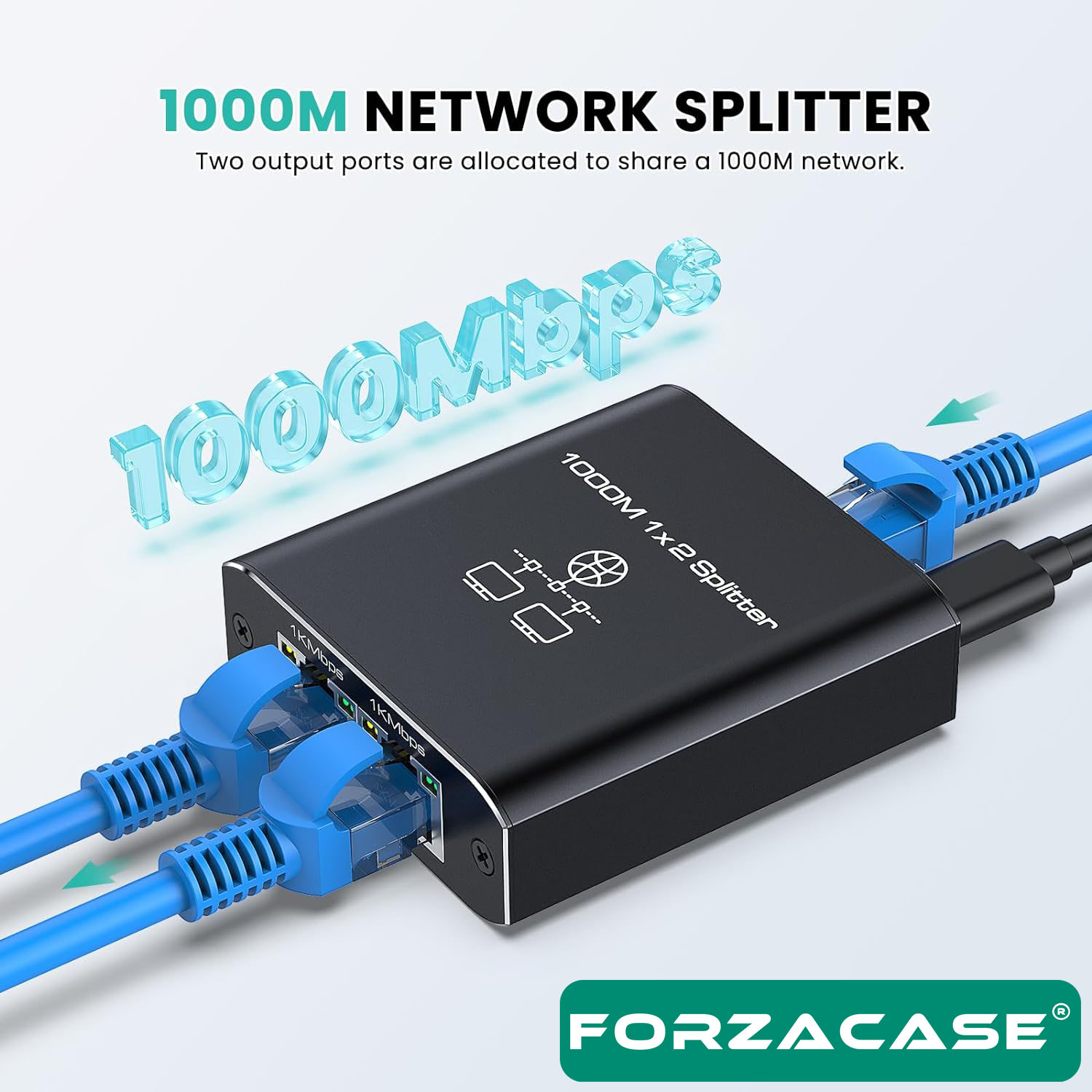 Forzacase%20RJ45%20Ethernet%20Çoklayıcı%20Splitter%20100/1000%20Mbps%202in1%20Switch%20Çoklayıcı%201%20Giriş%202%20Çıkış%20FC903