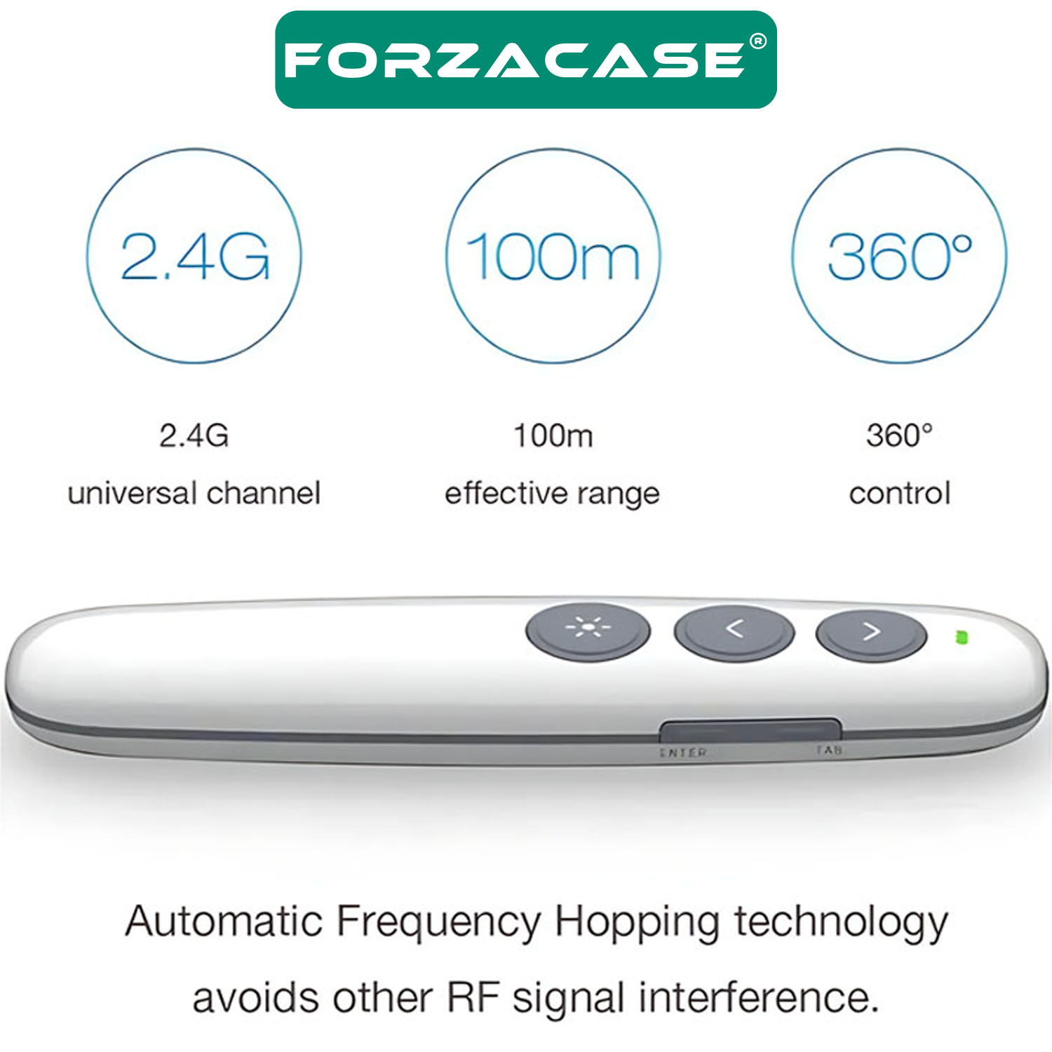 Forzacase%202.4%20GHz%20Kablosuz%20Sunum%20Kumandası%20Sunum%20Slayt%20Kumandası%20100%20Metre%20Çekim%20Mesafeli%20-%20FC904