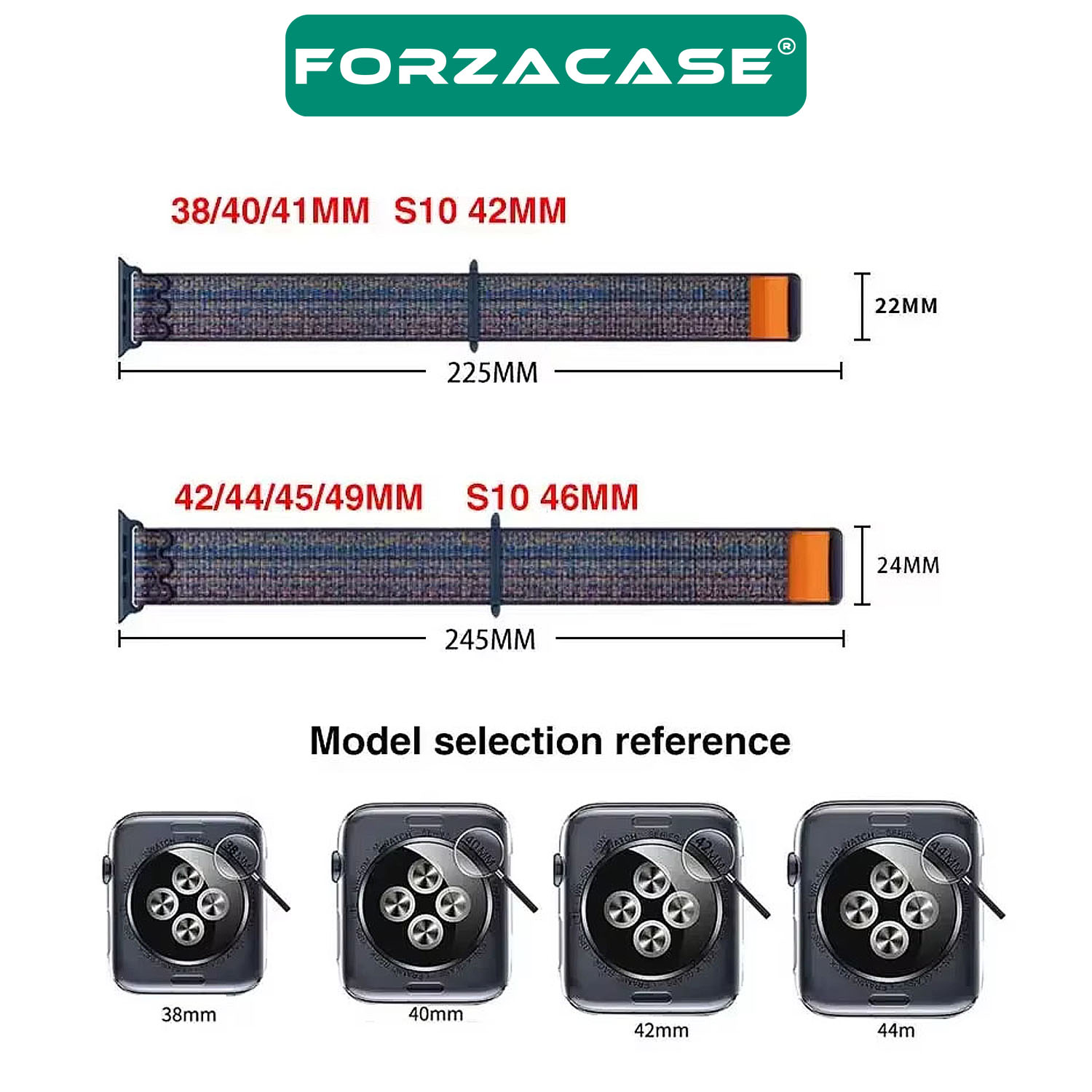 Forzacase%20Apple%20Watch%208%2045mm%20ile%20uyumlu%20Hasır%20Örgü%20Cırtlı%20Kordon%20Kayış%20-%20FC909