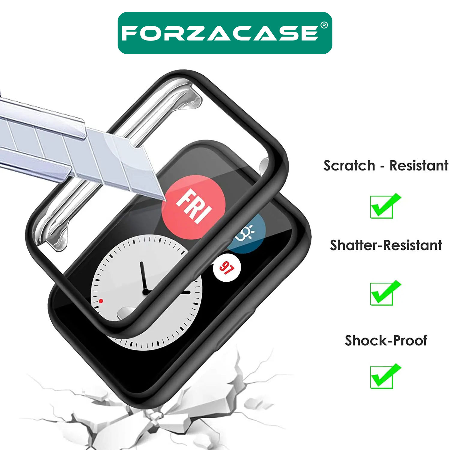 Forzacase%20Huawei%20Watch%20Fit%202%20ile%20uyumlu%20Önü%20Kapalı%20Ekran%20Korumalı%20Silikon%20Kılıf%20-%20FC010