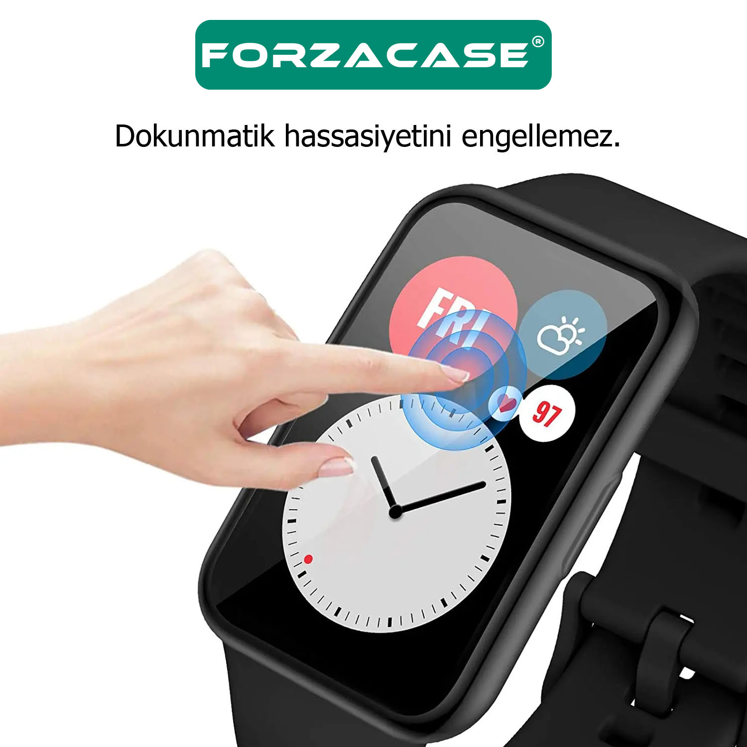 Forzacase%20Huawei%20Watch%20Fit%202%20ile%20uyumlu%20Önü%20Kapalı%20Ekran%20Korumalı%20Silikon%20Kılıf%20-%20FC010