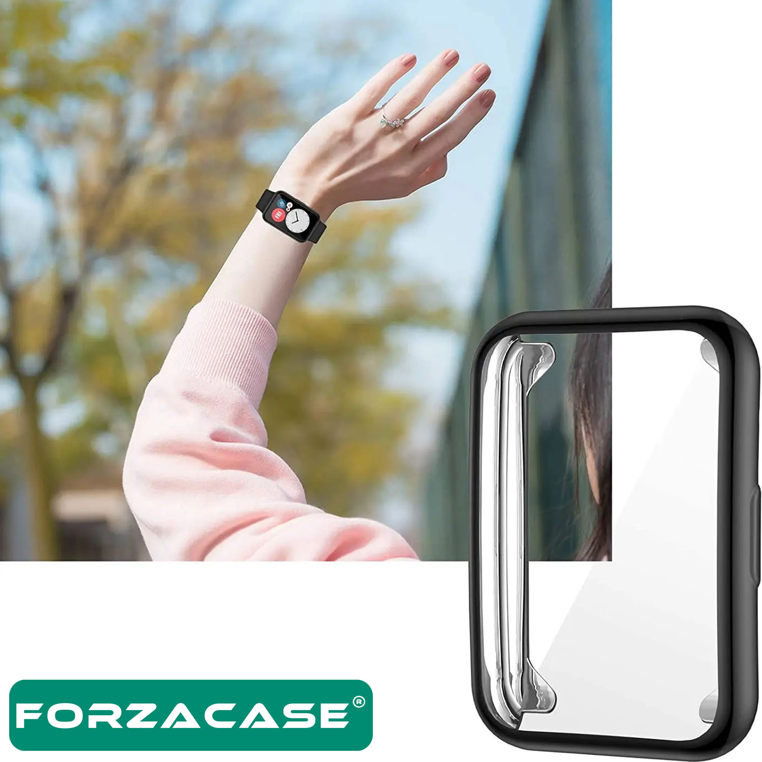 Forzacase%20Huawei%20Watch%20Fit%202%20ile%20uyumlu%20Önü%20Kapalı%20Ekran%20Korumalı%20Silikon%20Kılıf%20-%20FC010