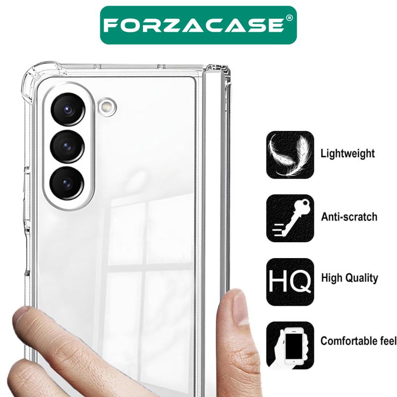 Forzacase%20Samsung%20Galaxy%20Z%20Fold6%20ile%20uyumlu%20Crystal%20Serisi%20Anti%20Shock%20Sert%20Silikon%20Kılıf