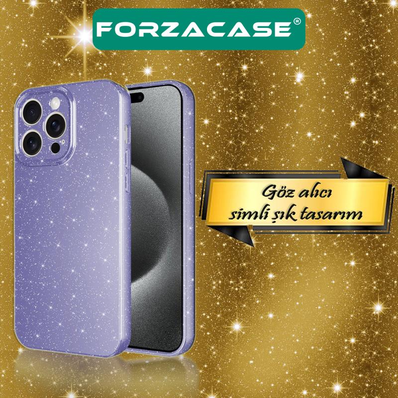 Forzacase%20iPhone%2015%20Pro%20Max%20uyumlu%20Glare%20Serisi%20Kamera%20Korumalı%20Simli%20Silikon%20Kılıf