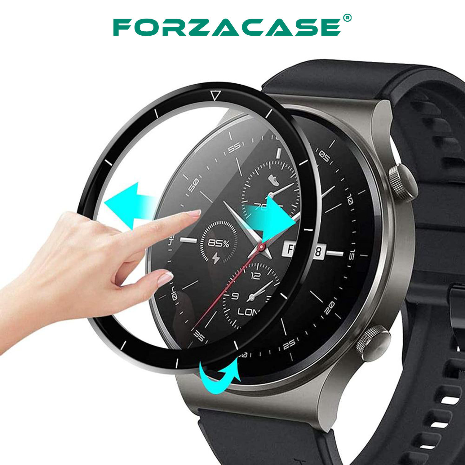 Forzacase%20Huawei%20Watch%20GT%202%20Pro%2046mm%20için%20Çerçeveli%20Tam%20Kaplayan%203D%20Pet%20Ekran%20Koruyucu%20Film%20-%20FC016