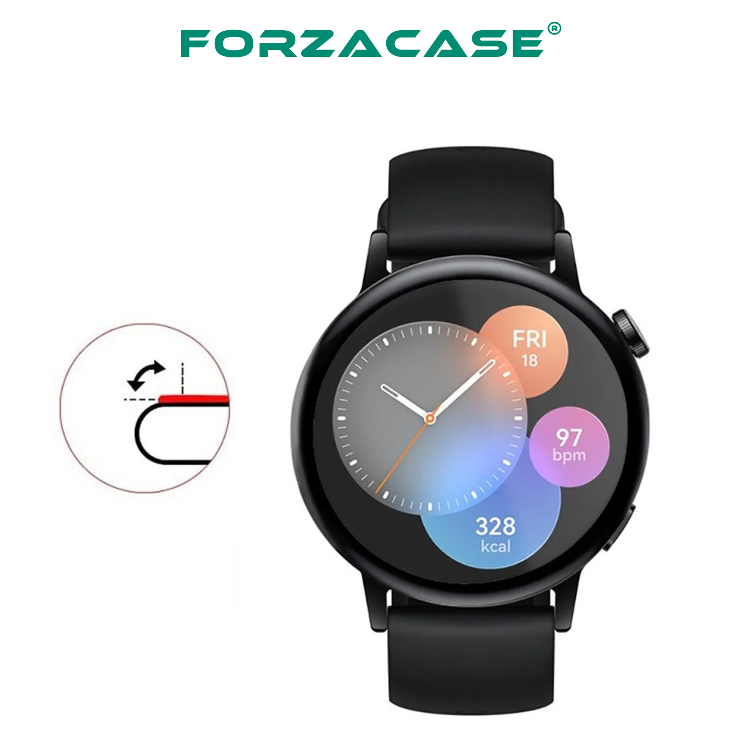 Forzacase%20Huawei%20Watch%20GT%203%2042mm%20için%20Çerçeveli%20Tam%20Kaplayan%203D%20Pet%20Ekran%20Koruyucu%20Film%20-%20FC016