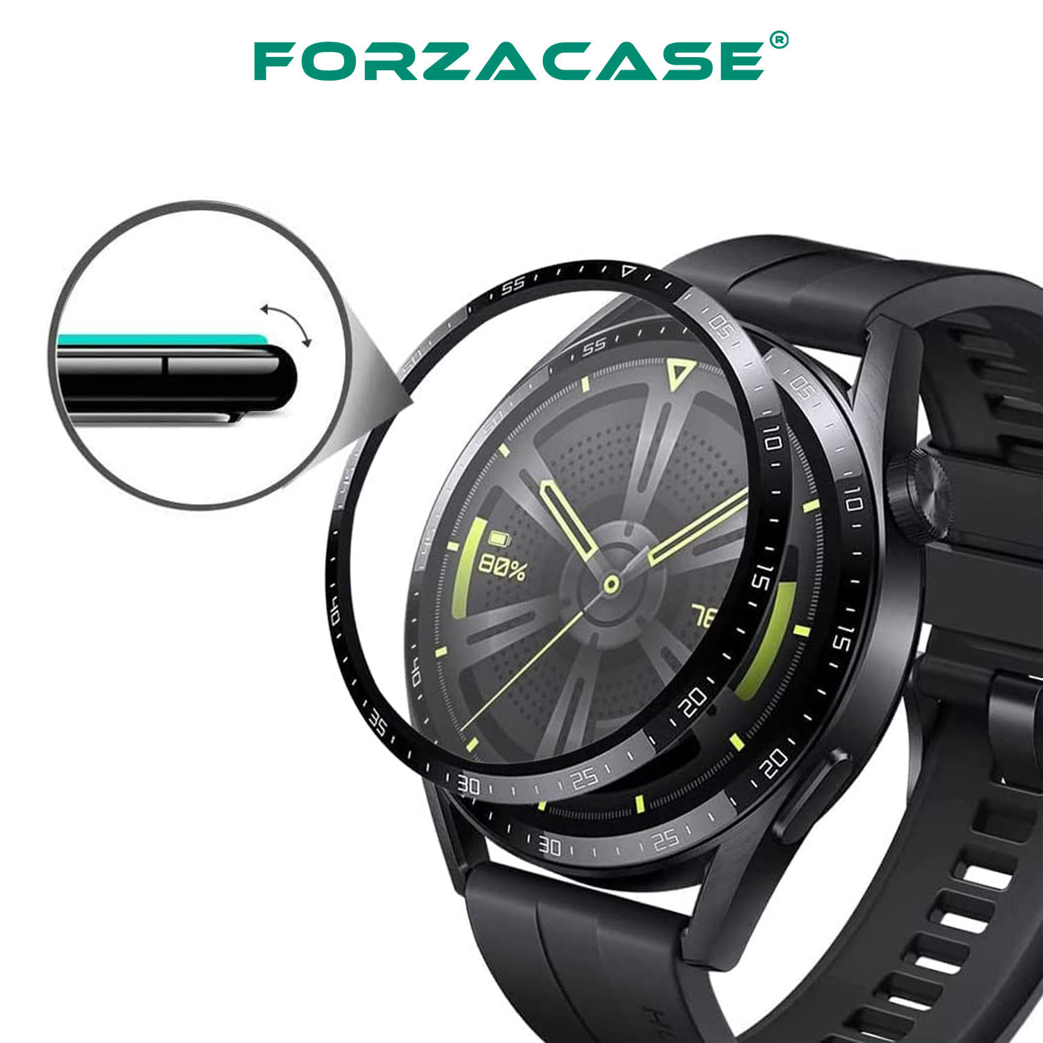 Forzacase%20Huawei%20Watch%20GT%203%2046mm%20için%20Çerçeveli%20Tam%20Kaplayan%203D%20Pet%20Ekran%20Koruyucu%20Film%20-%20FC016