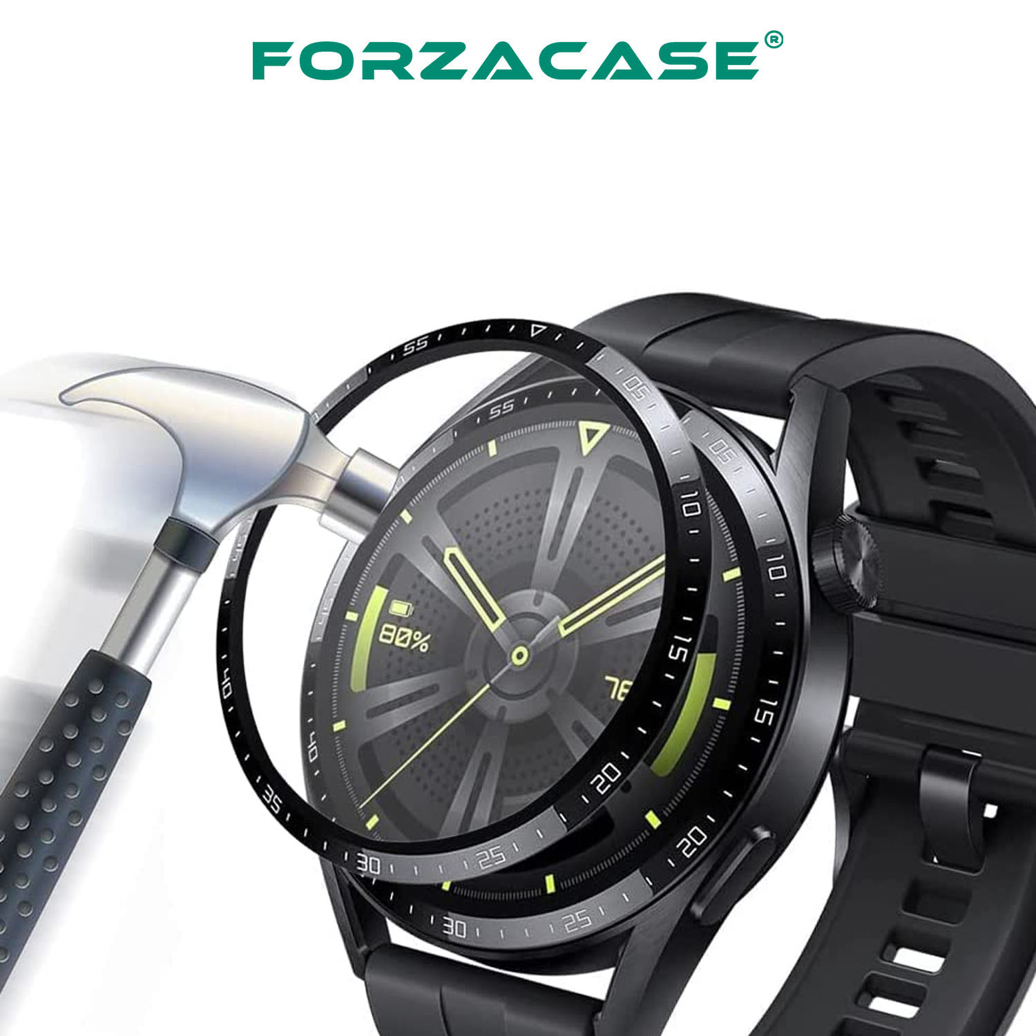 Forzacase%20Huawei%20Watch%20GT%203%2046mm%20için%20Çerçeveli%20Tam%20Kaplayan%203D%20Pet%20Ekran%20Koruyucu%20Film%20-%20FC016