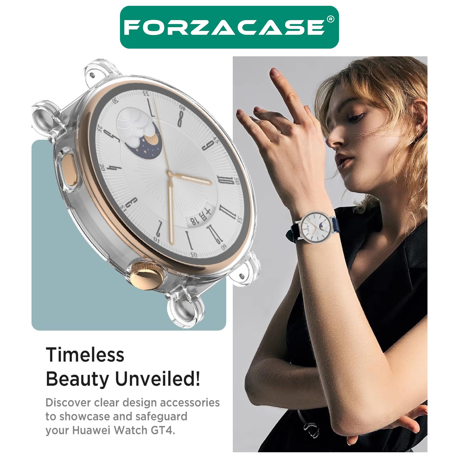 Forzacase%20Huawei%20Watch%20GT5%2041mm%20ile%20uyumlu%20Önü%20Kapalı%20Ekran%20Korumalı%20Silikon%20Kılıf%20-%20FC010