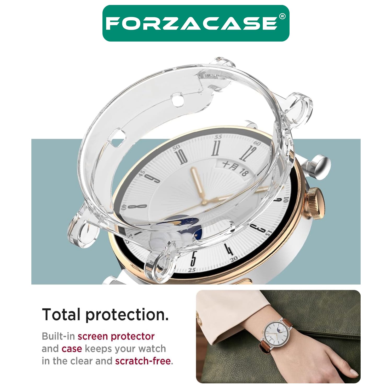 Forzacase%20Huawei%20Watch%20GT5%2041mm%20ile%20uyumlu%20Önü%20Kapalı%20Ekran%20Korumalı%20Silikon%20Kılıf%20-%20FC010