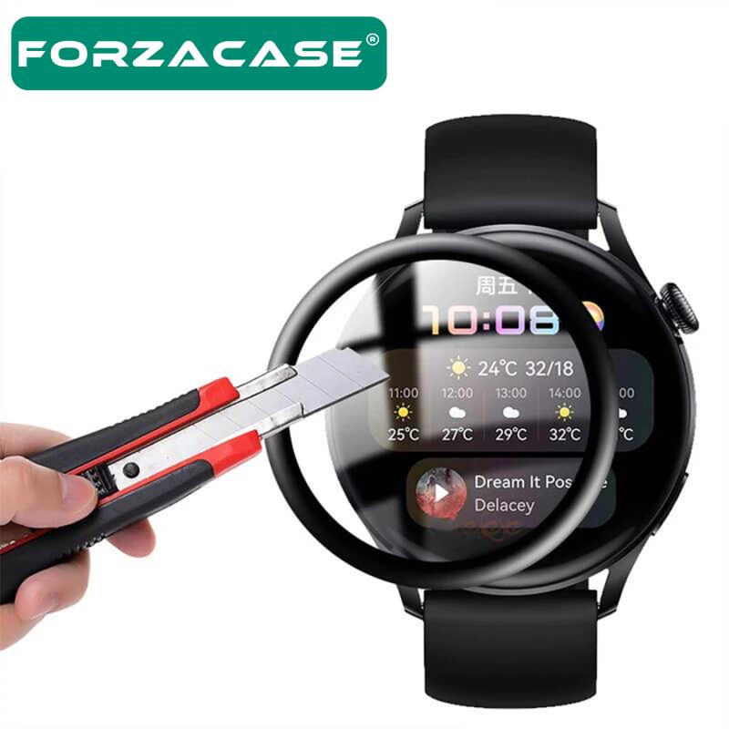 Forzacase%20Huawei%20Watch%203%20için%20Çerçeveli%20Tam%20Kaplayan%203D%20Pet%20Ekran%20Koruyucu%20Film%20-%20FC016