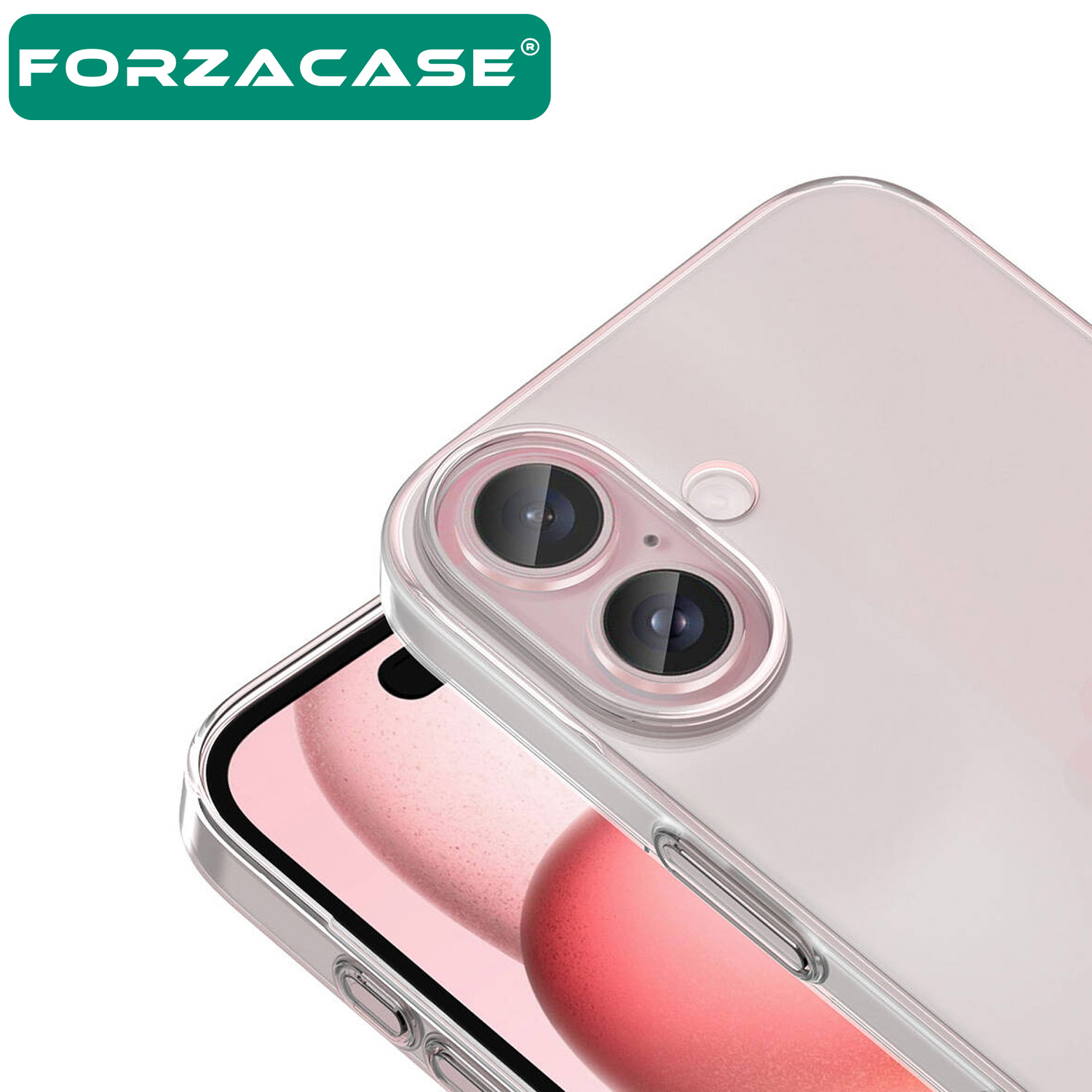 Forzacase%20iPhone%2016%20Plus%20ile%20uyumlu%20Clean%20Serisi%20İnce%20Tasarım%20Sert%20Plastik%20Şeffaf%20Kılıf