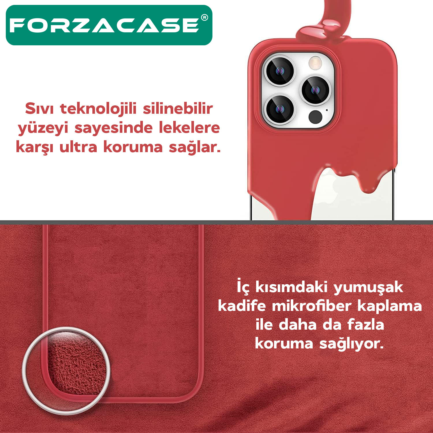 Forzacase%20iPhone%2016%20Pro%20ile%20uyumlu%20Velvet%20Serisi%20İçi%20Kadife%20Magsafe%20Şarj%20Özellikli%20Silikon%20Kılıf