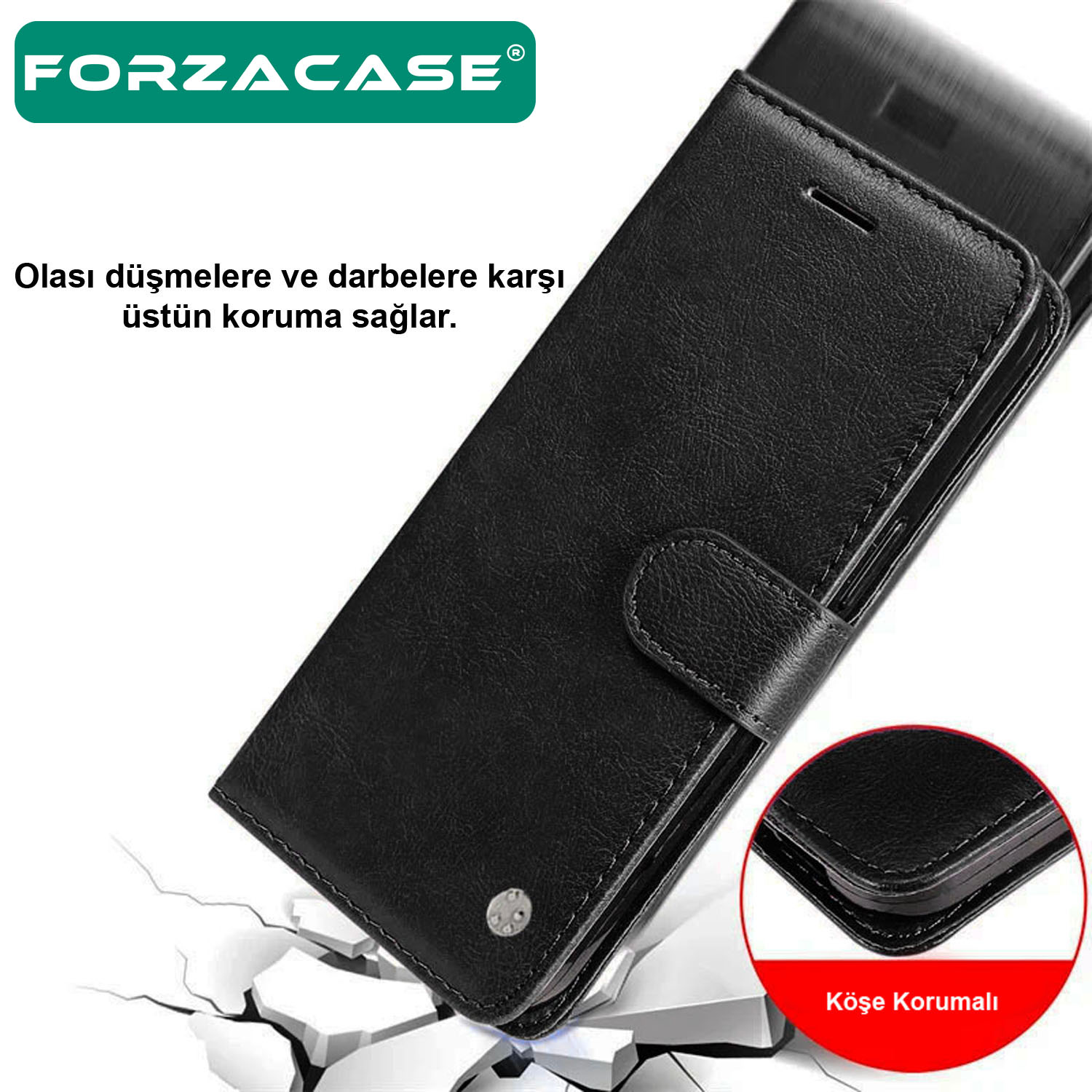 Forzacase%20iPhone%2012%20uyumlu%20Klasik%20Serisi%20Mıknatıs%20Kapaklı%20Standlı%20Cüzdan%20Kılıf