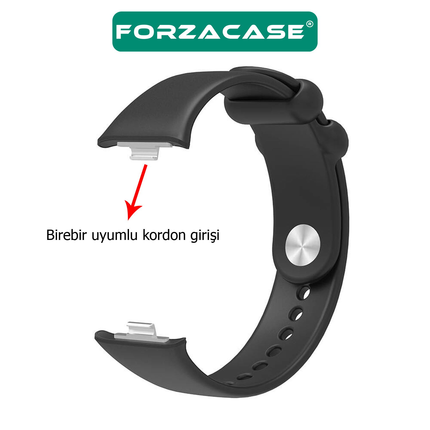 Forzacase%20Xiaomi%20Redmi%20Watch%204%20ile%20uyumlu%20Silikon%20Kordon%20Kayış%20+%20Ekran%20Koruma%20Filmi%20-%20FC395