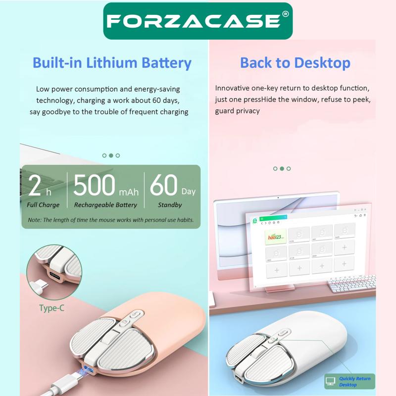 Forzacase%202400%20DPI%20Şarj%20Edilebilir%202.4%20GHz%20Çift%20Modlu%20Premium%20Bluetooth%20Kablosuz%20Mouse%20-FC385