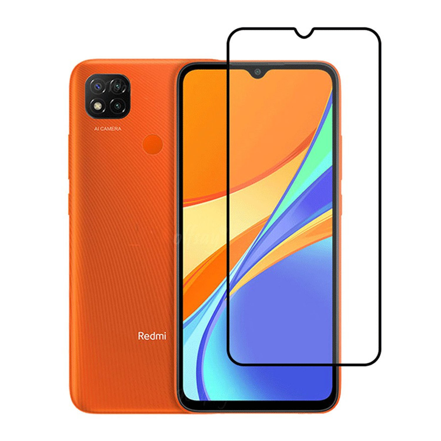 Forzacase%20Xiaomi%20Redmi%209C%20ile%20uyumlu%20Çerçeveli%20Tam%20Kaplayan%20Temperli%20Ekran%20Koruyucu%20-%20FC003