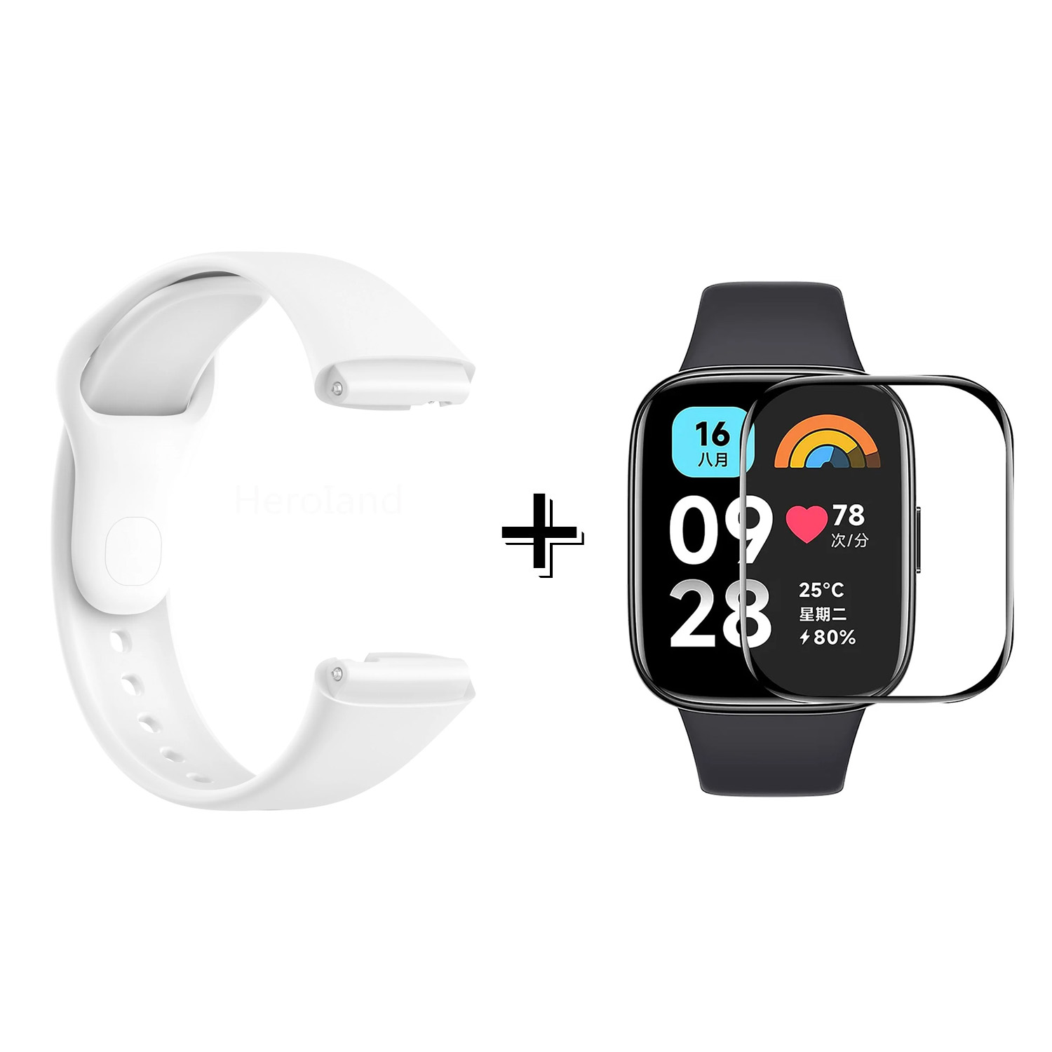 Forzacase%20Xiaomi%20Redmi%20Watch%203%20Active%20ile%20uyumlu%20Silikon%20Kordon%20Kayış%20+%20Ekran%20Koruyucu%20Film%20-%20FC171